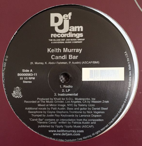 Keith Murray - Candi Bar | Def Jam Recordings (B0000563-11) - main Keith Murray - Candi Bar | Def Jam Recordings (B0000563-11) - main