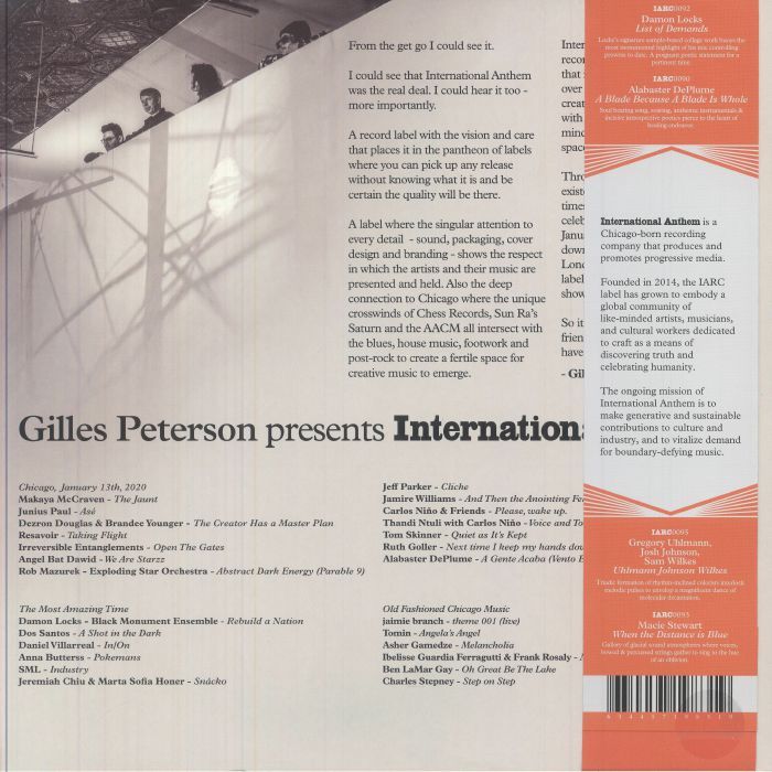 Gilles Peterson - Gilles Peterson Presents International Anthem | International Anthem Recording Company (IARC0100) - 2