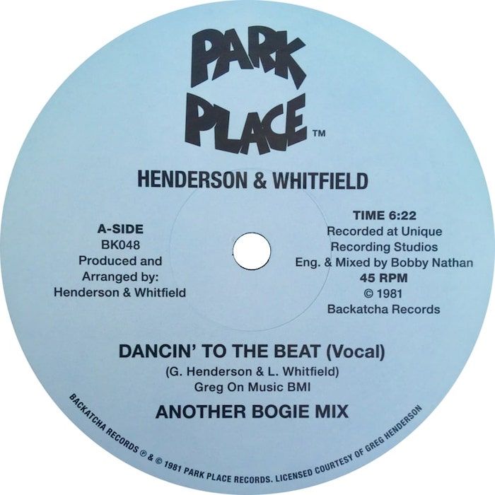 Greg Henderson & Leugene Whitfield - Dancin’ To The Beat | Backatcha Records (BK048) - main