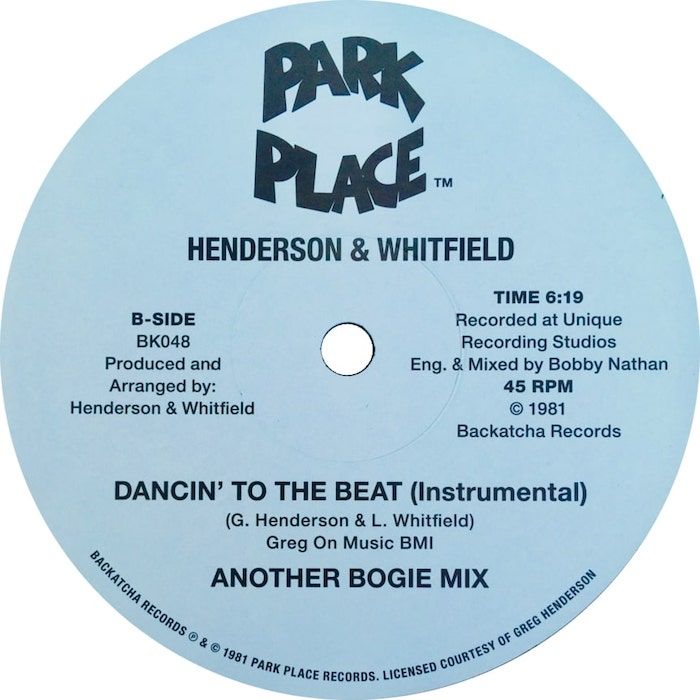 Greg Henderson & Leugene Whitfield - Dancin’ To The Beat | Backatcha Records (BK048) - 2