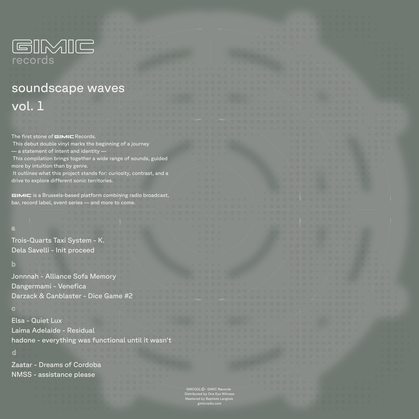 VA - Soundscape waves Vol.1 2LP | Gimik Records (GMC001) - 2 VA - Soundscape waves Vol.1 2LP | Gimik Records (GMC001) - 2
