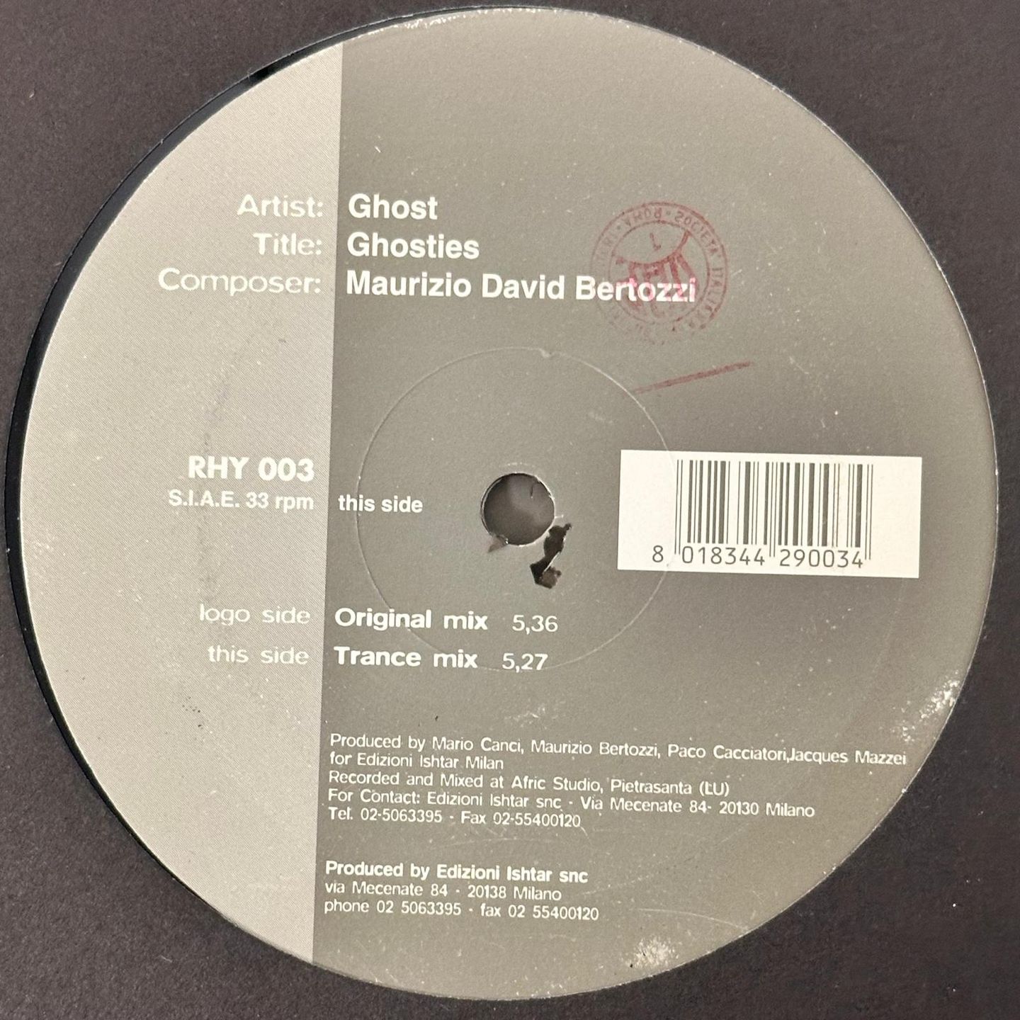 Ghost - Ghosties | Rhythm Music Dance Division (RHY 003) - main