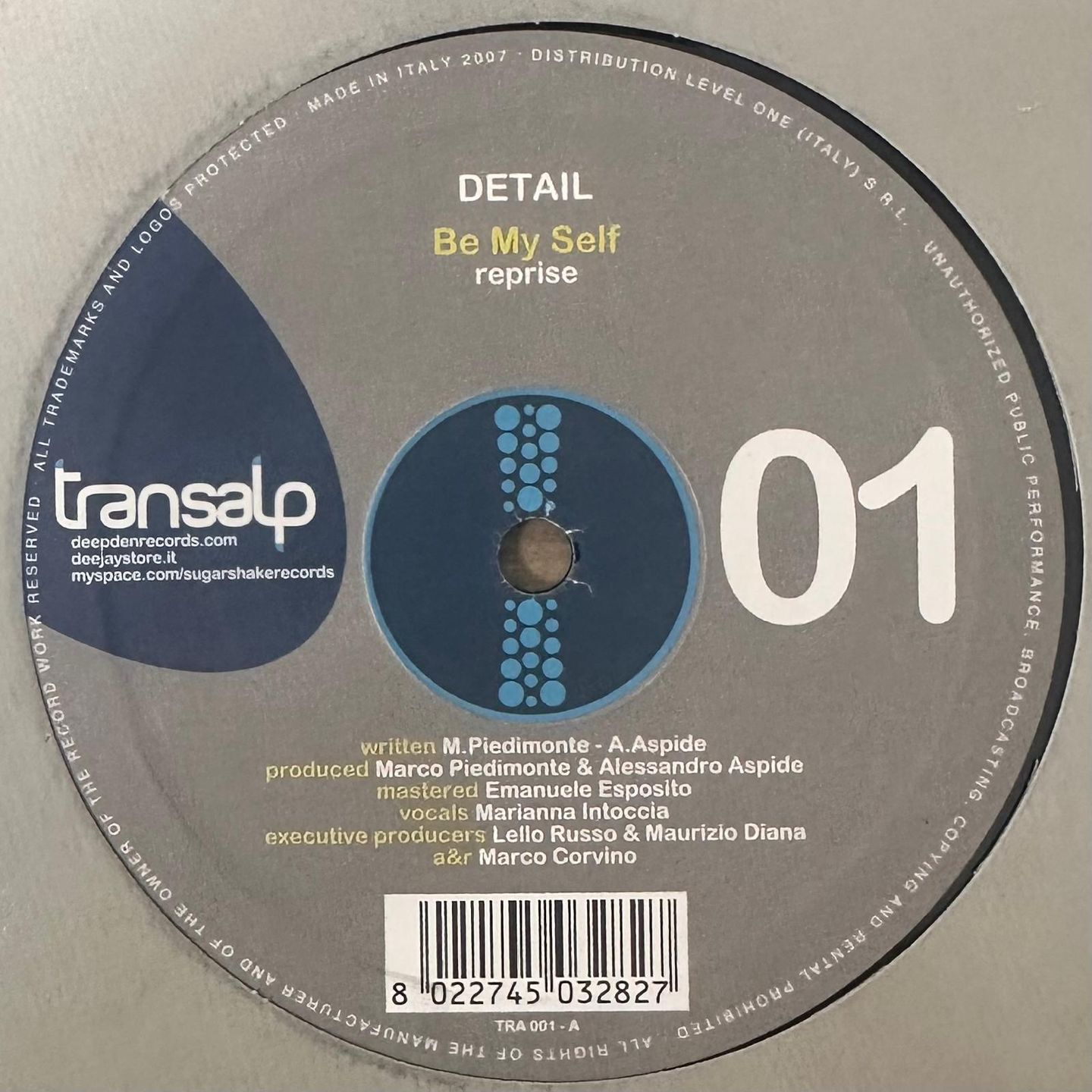 Detail - Be My Self | Transalp (TRA 001) - 2