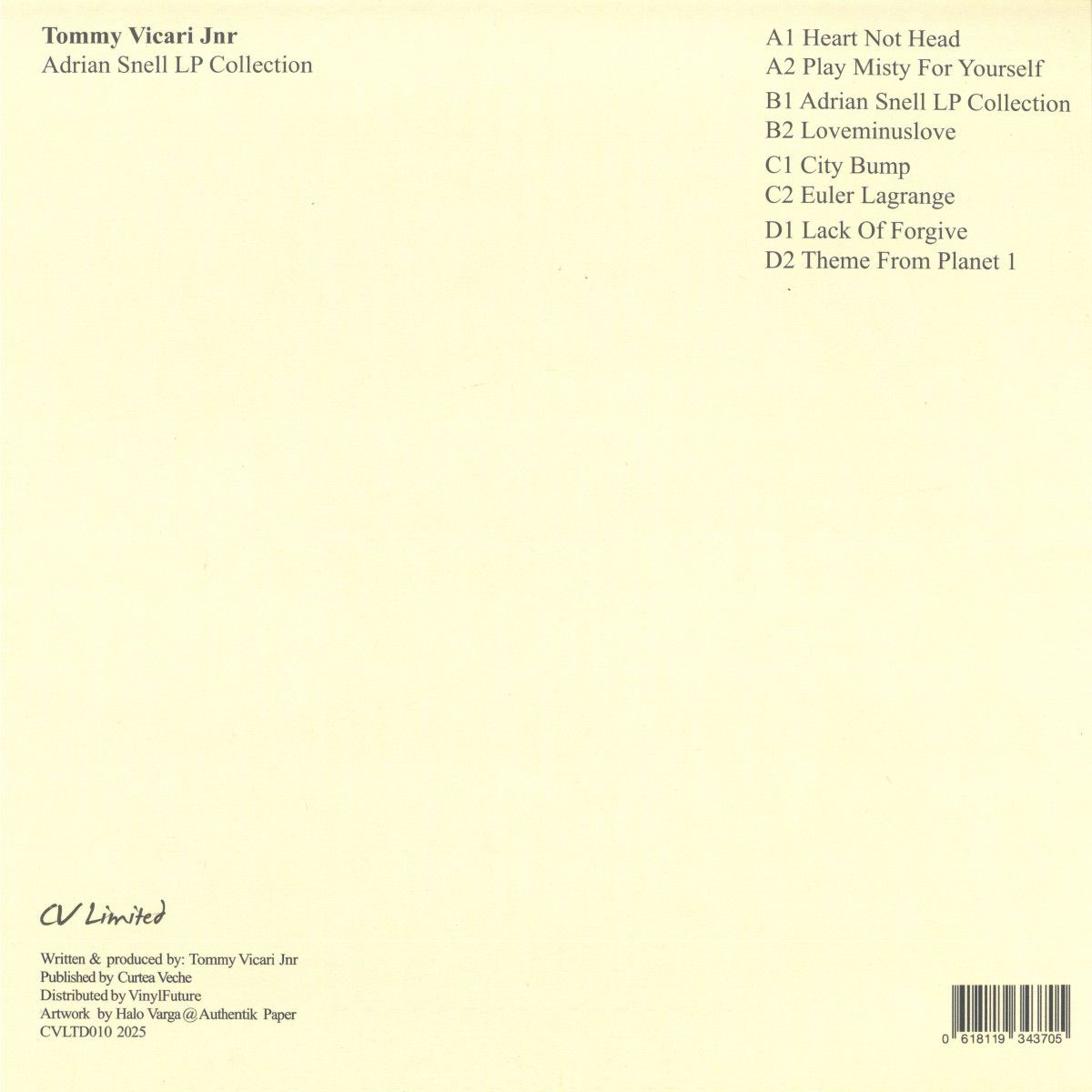 Tommy Vicari jnr - Adrian Snell LP Collection | Curtea Veche (CVLTD010) - 2 Tommy Vicari jnr - Adrian Snell LP Collection | Curtea Veche (CVLTD010) - 2
