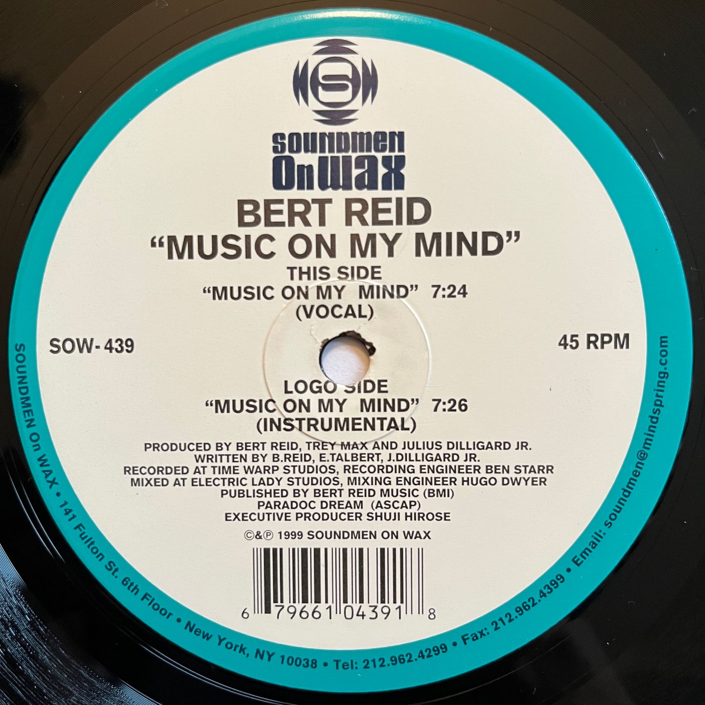 Bert Reid - Music On My Mind | Soundmen On Wax (SOW-439) - main