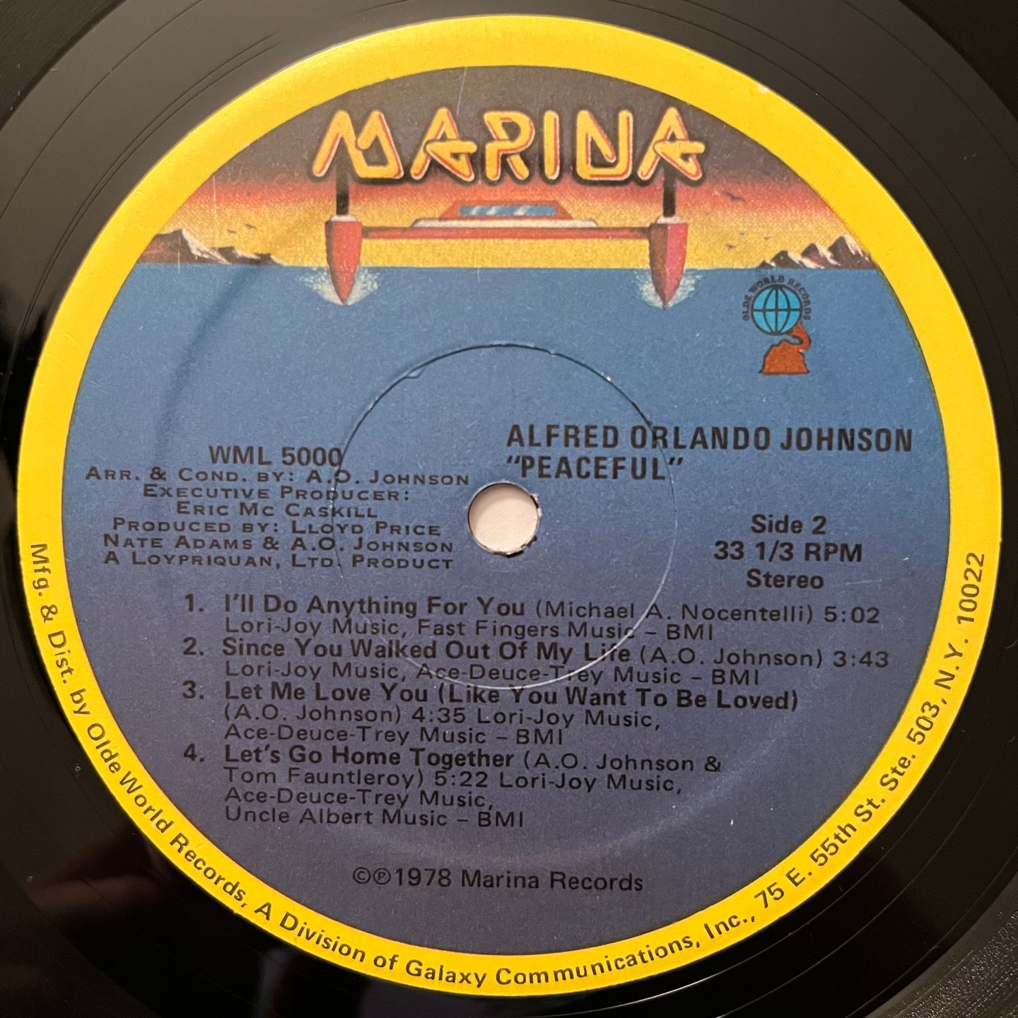 Al Johnson - Peaceful | Marina Records (WML 5000) - 4
