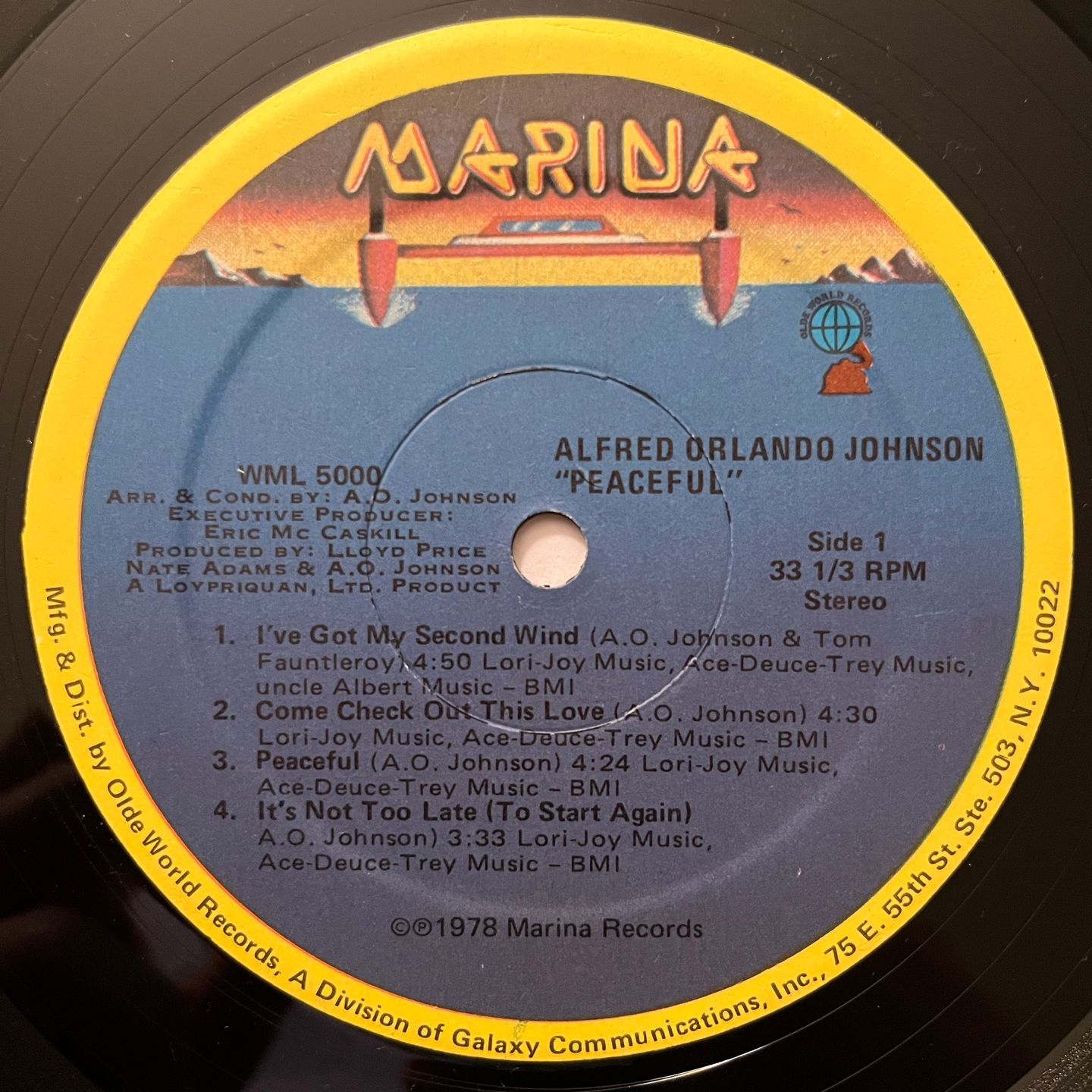 Al Johnson - Peaceful | Marina Records (WML 5000) - 3