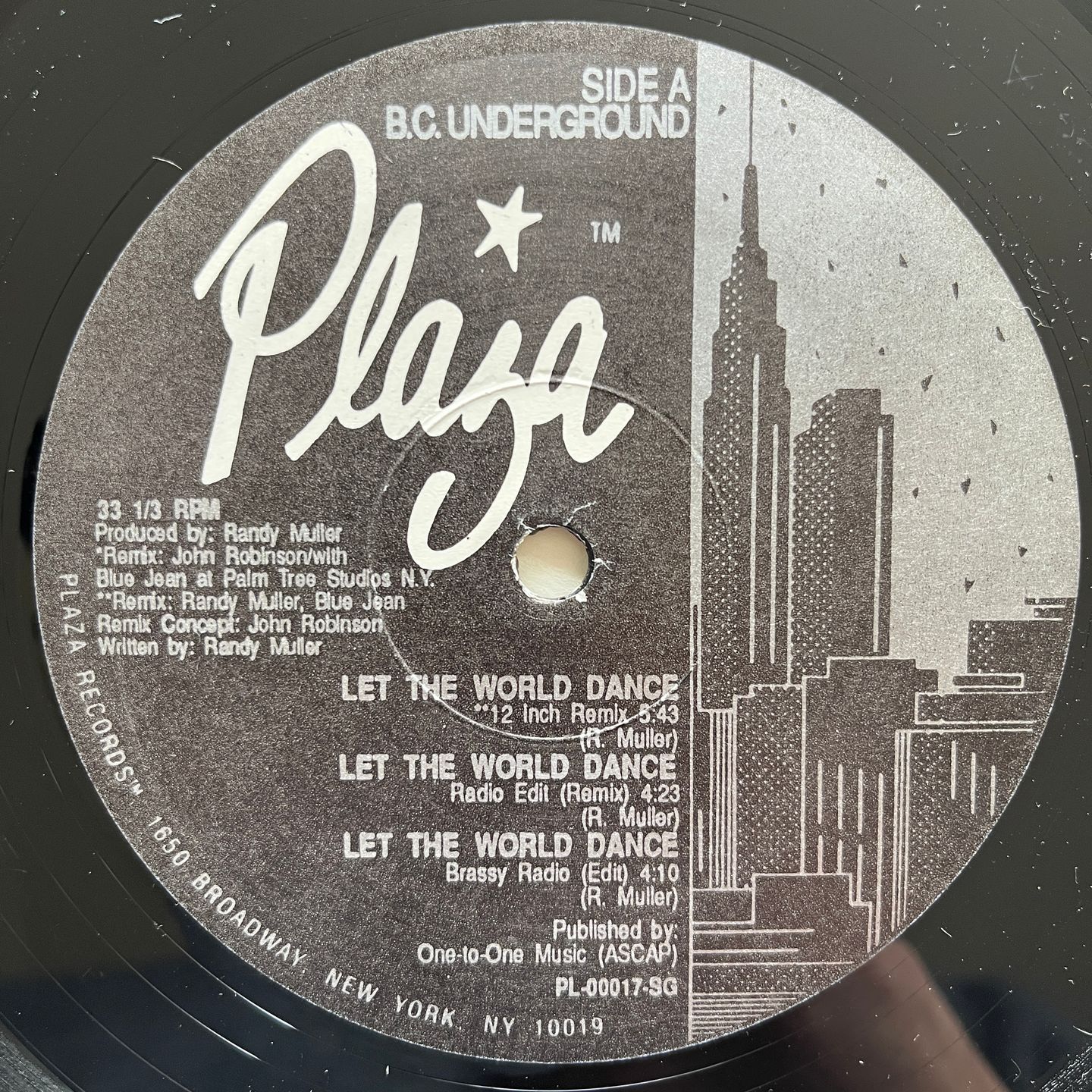 B.C. Underground - Let The World Dance | Plaza Records (PL-00017-SG) - 2 B.C. Underground - Let The World Dance | Plaza Records (PL-00017-SG) - 2
