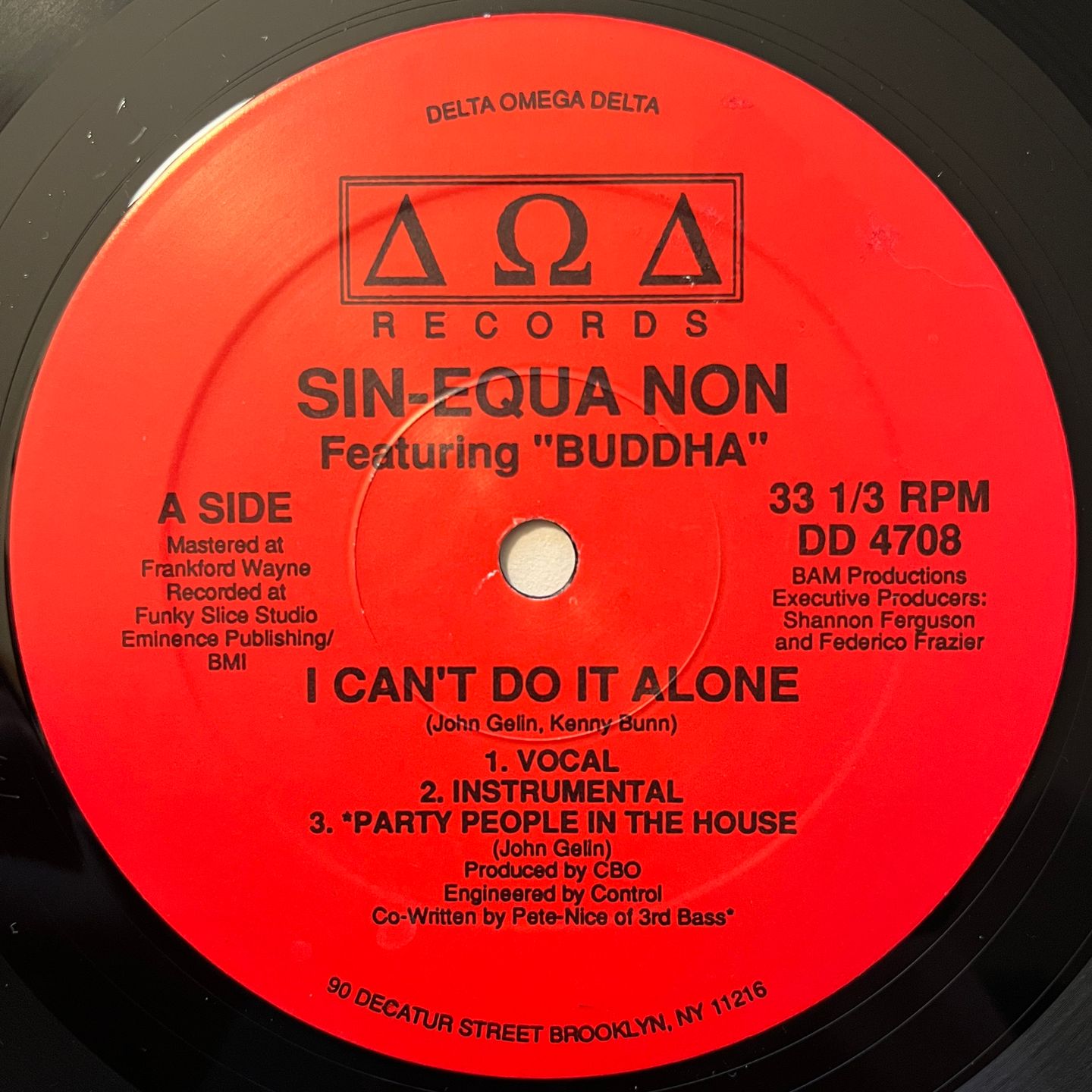 Sin-Equa Non - I Can't Do It Alone | ∆ Ω ∆ Records (DD 4708) - main