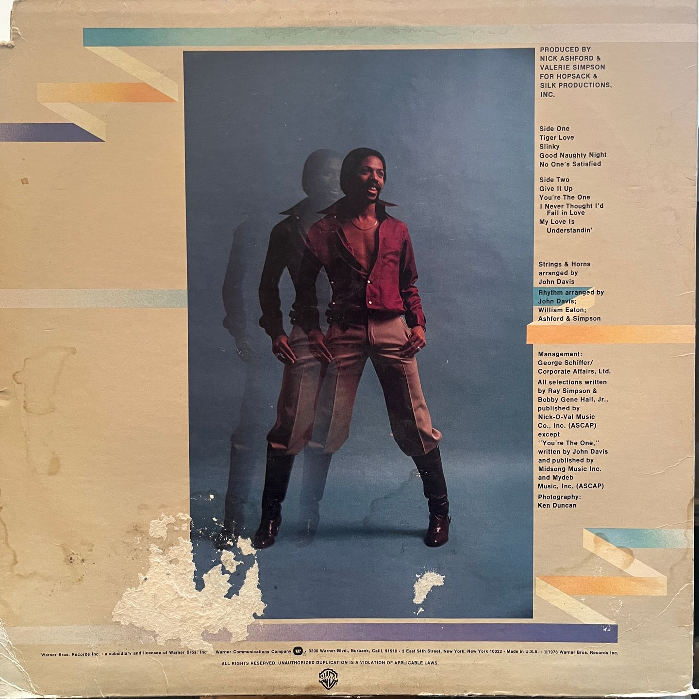 Ray Simpson - Tiger Love | Warner Bros. Records (BSK 3180) - 2