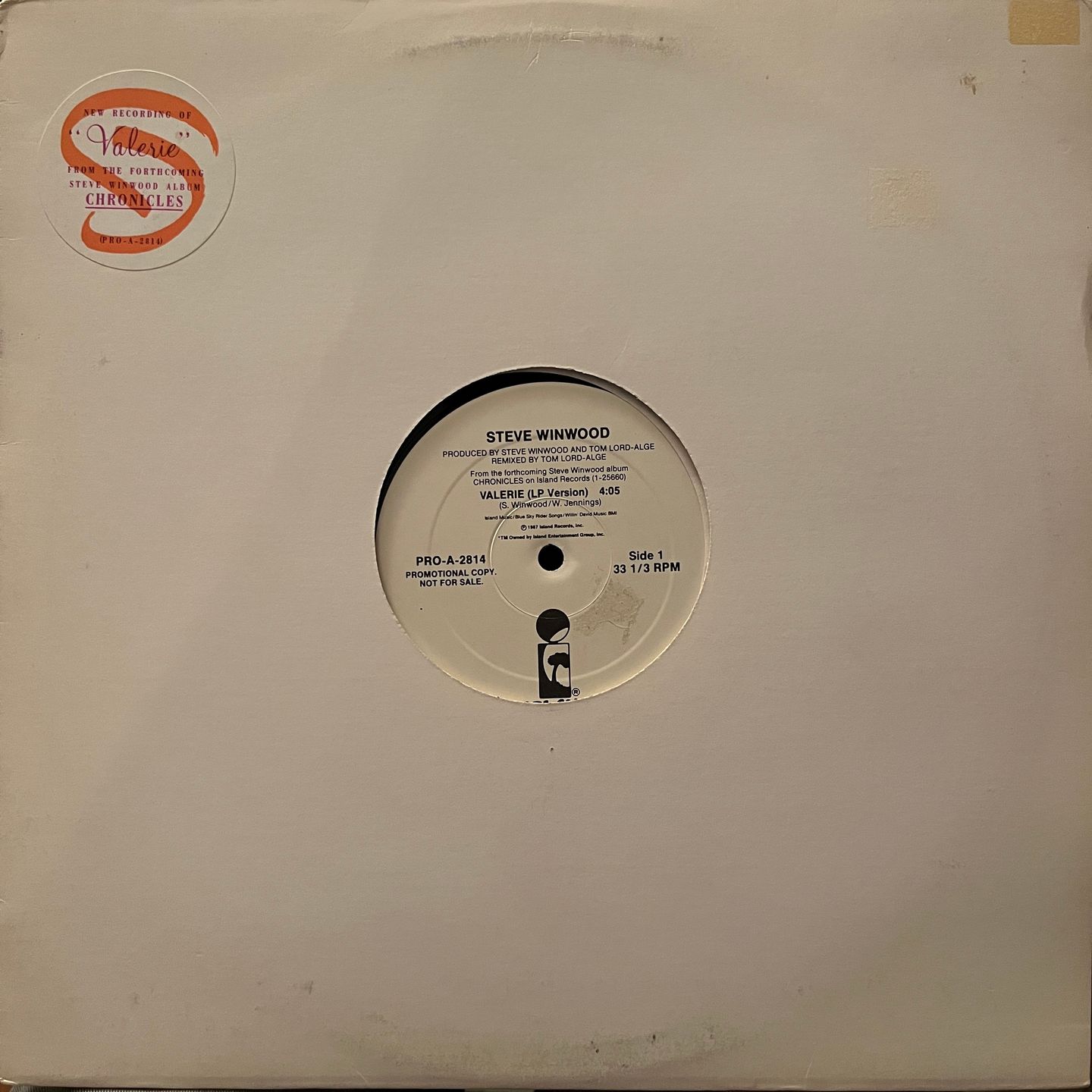 Steve Winwood - Valerie | Island Records (PRO-A-2814) - 4 Steve Winwood - Valerie | Island Records (PRO-A-2814) - 4