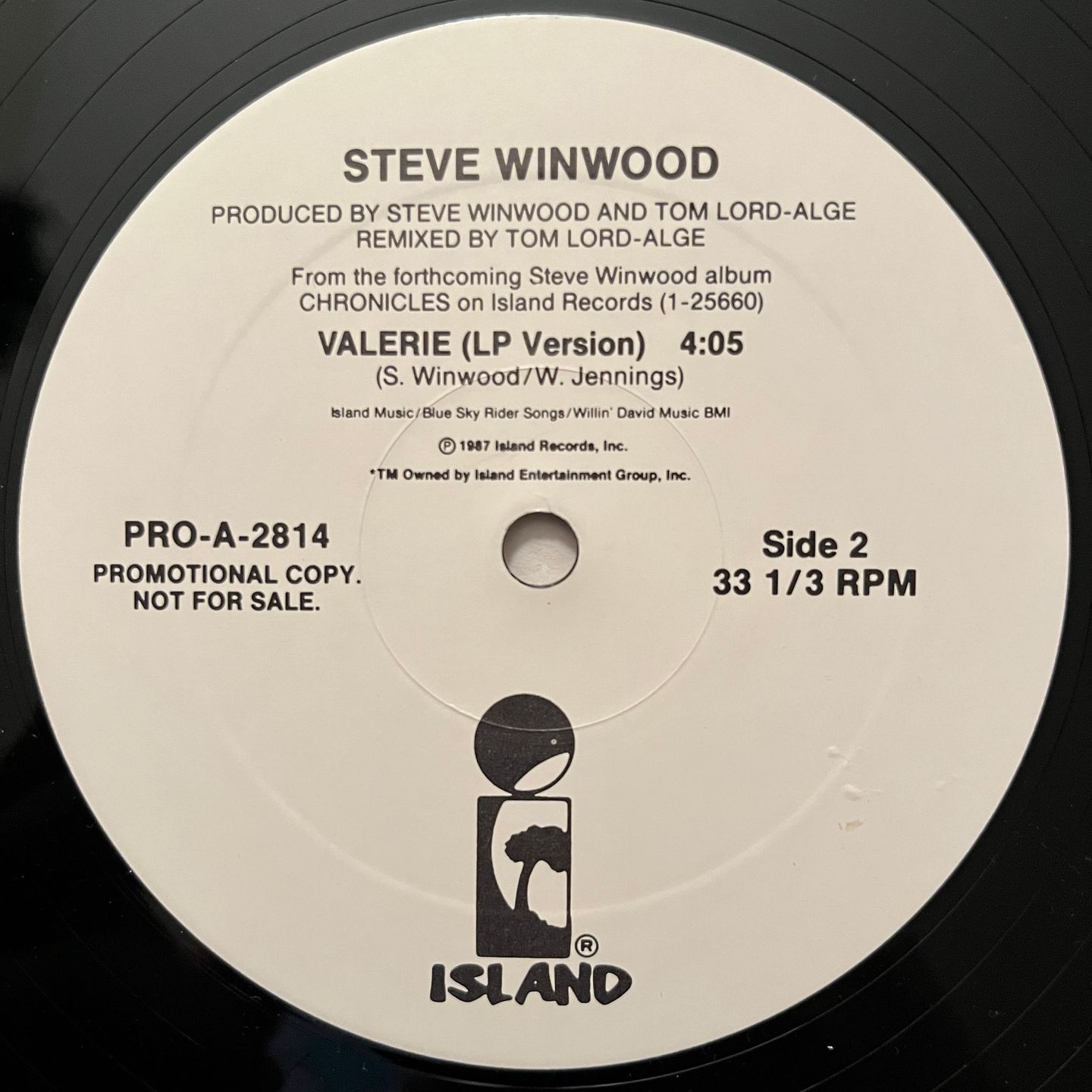 Steve Winwood - Valerie | Island Records (PRO-A-2814) - 3 Steve Winwood - Valerie | Island Records (PRO-A-2814) - 3