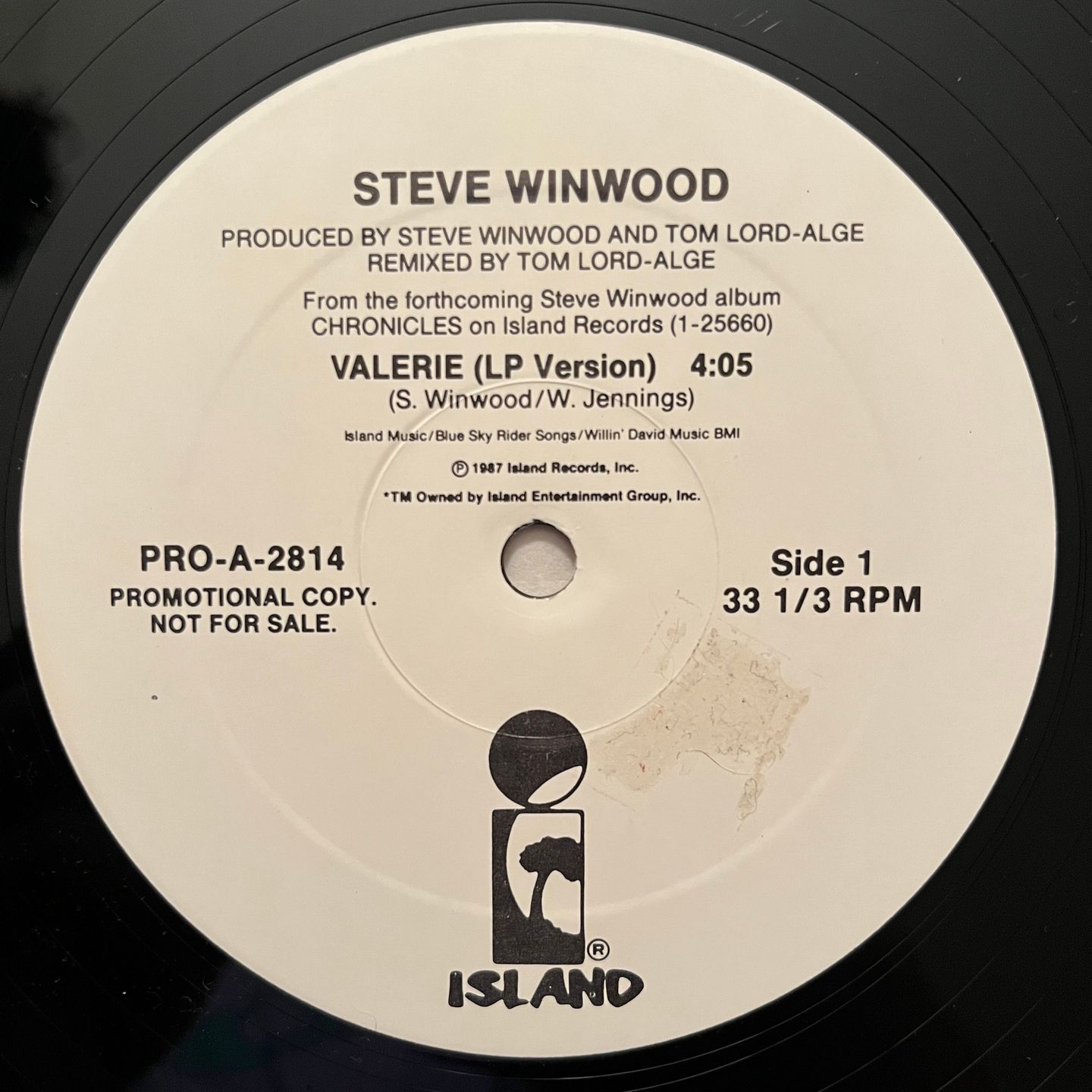 Steve Winwood - Valerie | Island Records (PRO-A-2814) - 2 Steve Winwood - Valerie | Island Records (PRO-A-2814) - 2