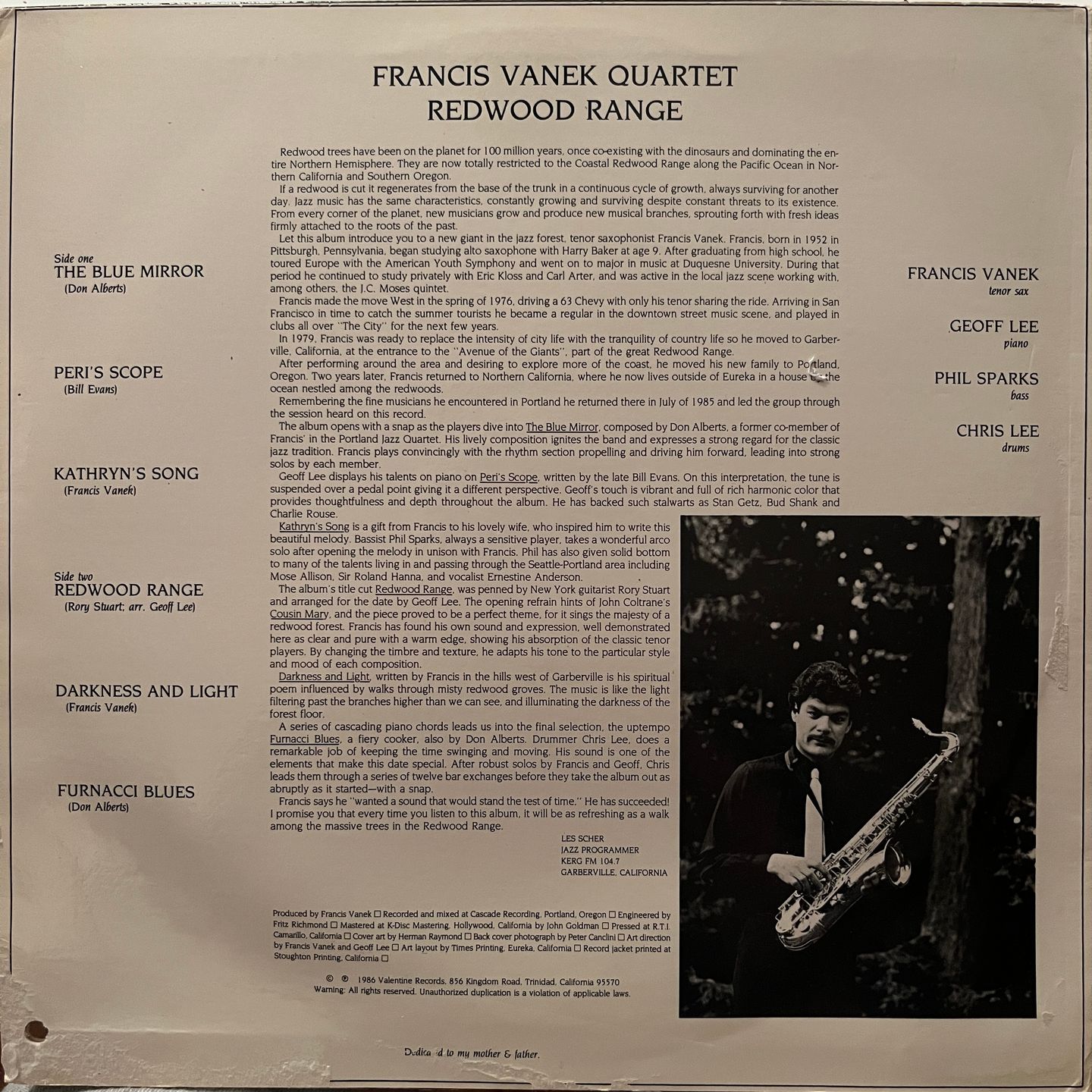 Francis Vanek Quartet - Redwood Range | Valentine Records (1952) - 2 Francis Vanek Quartet - Redwood Range | Valentine Records (1952) - 2