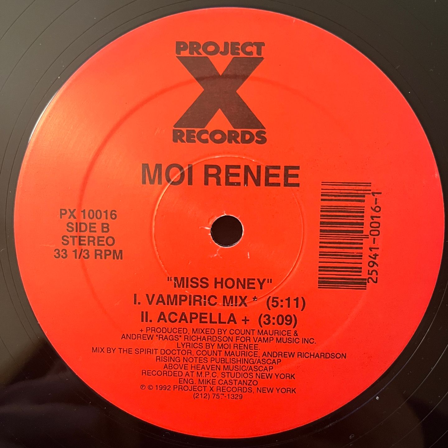 Moi Renee - Miss Honey | Project X Records (PX 10016) - 2