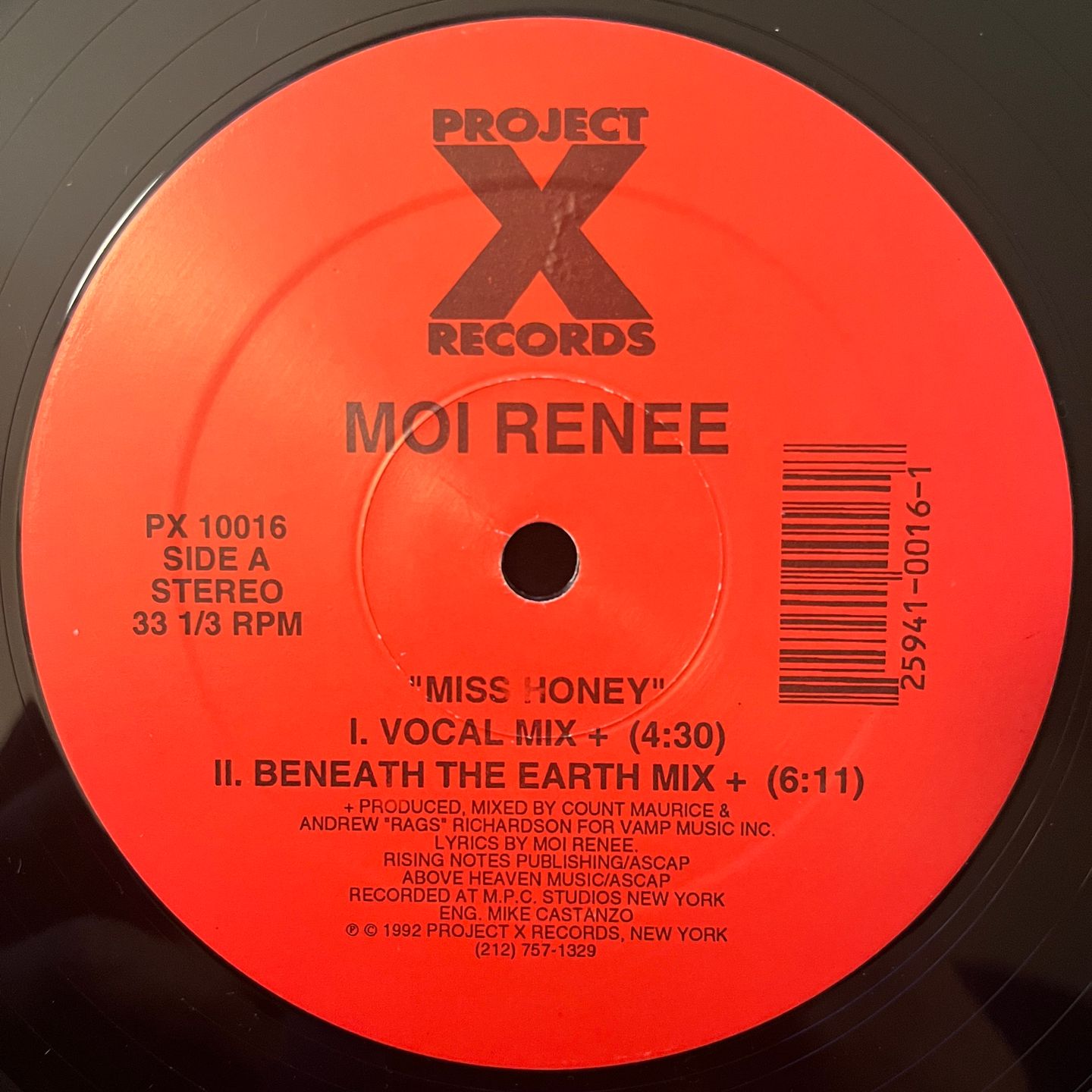 Moi Renee - Miss Honey | Project X Records (PX 10016) - main