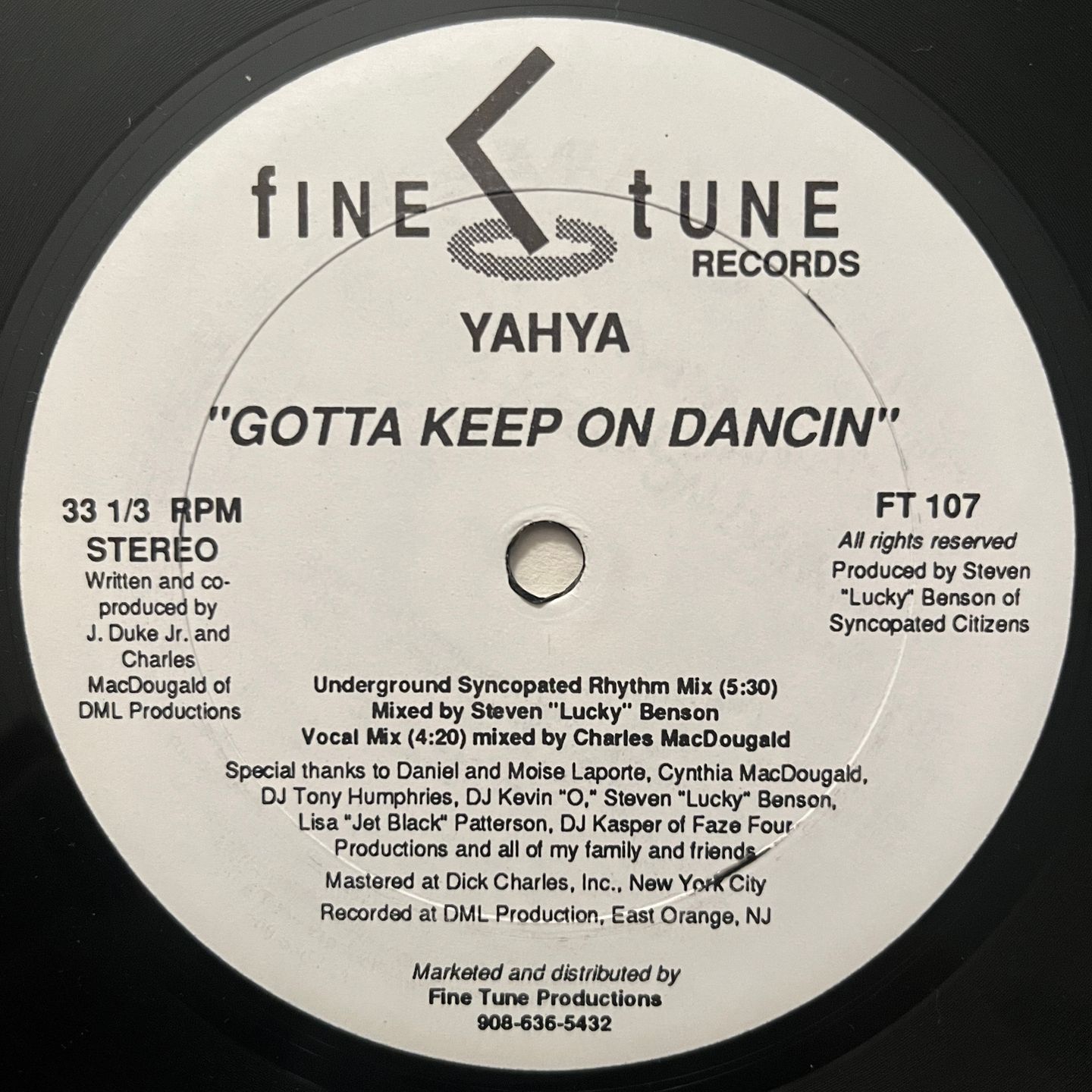 Yahya McDougald - Gotta Keep On Dancin | Fine Tune Records (FT 107) - 2