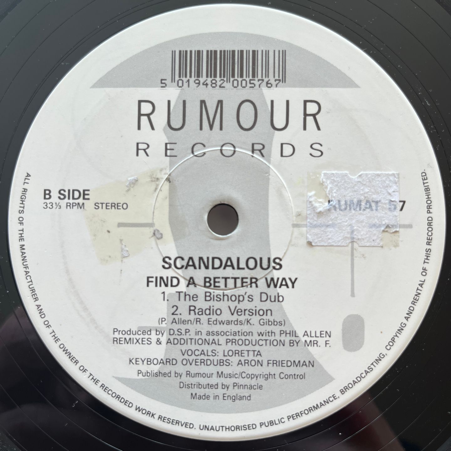 Scandalous - Find A Better Way | Rumour Records (RUMAT 57) - 3 Scandalous - Find A Better Way | Rumour Records (RUMAT 57) - 3