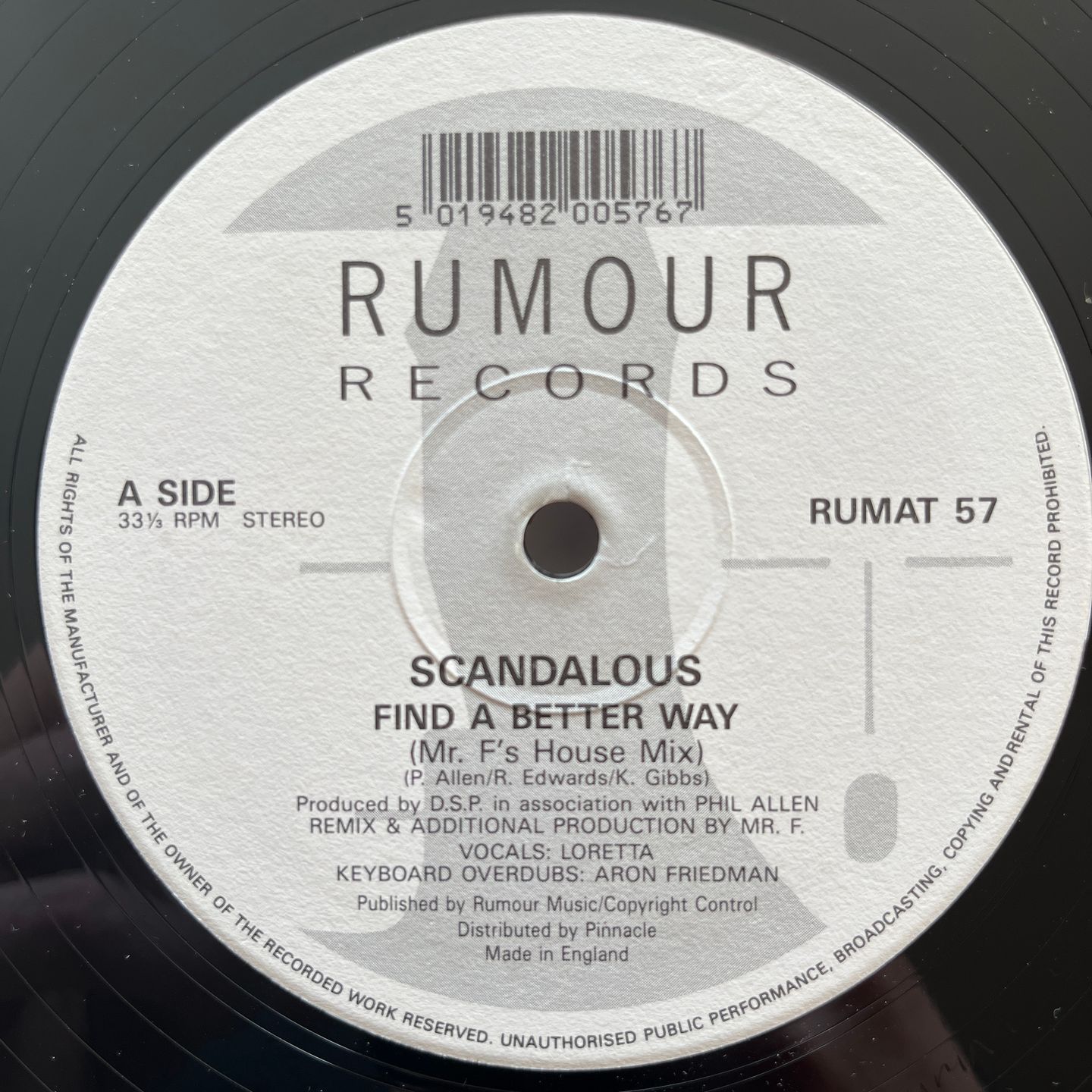 Scandalous - Find A Better Way | Rumour Records (RUMAT 57) - 2 Scandalous - Find A Better Way | Rumour Records (RUMAT 57) - 2