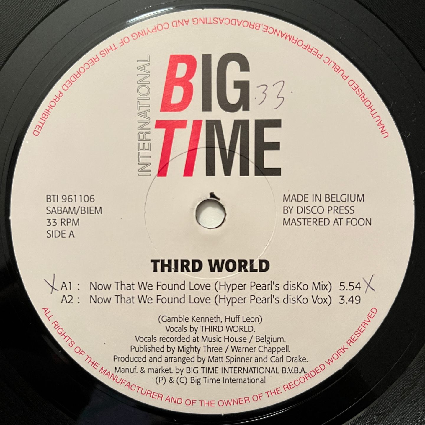 Third World - Now That We Found Love | Big Time International (BTI 961106) - 3