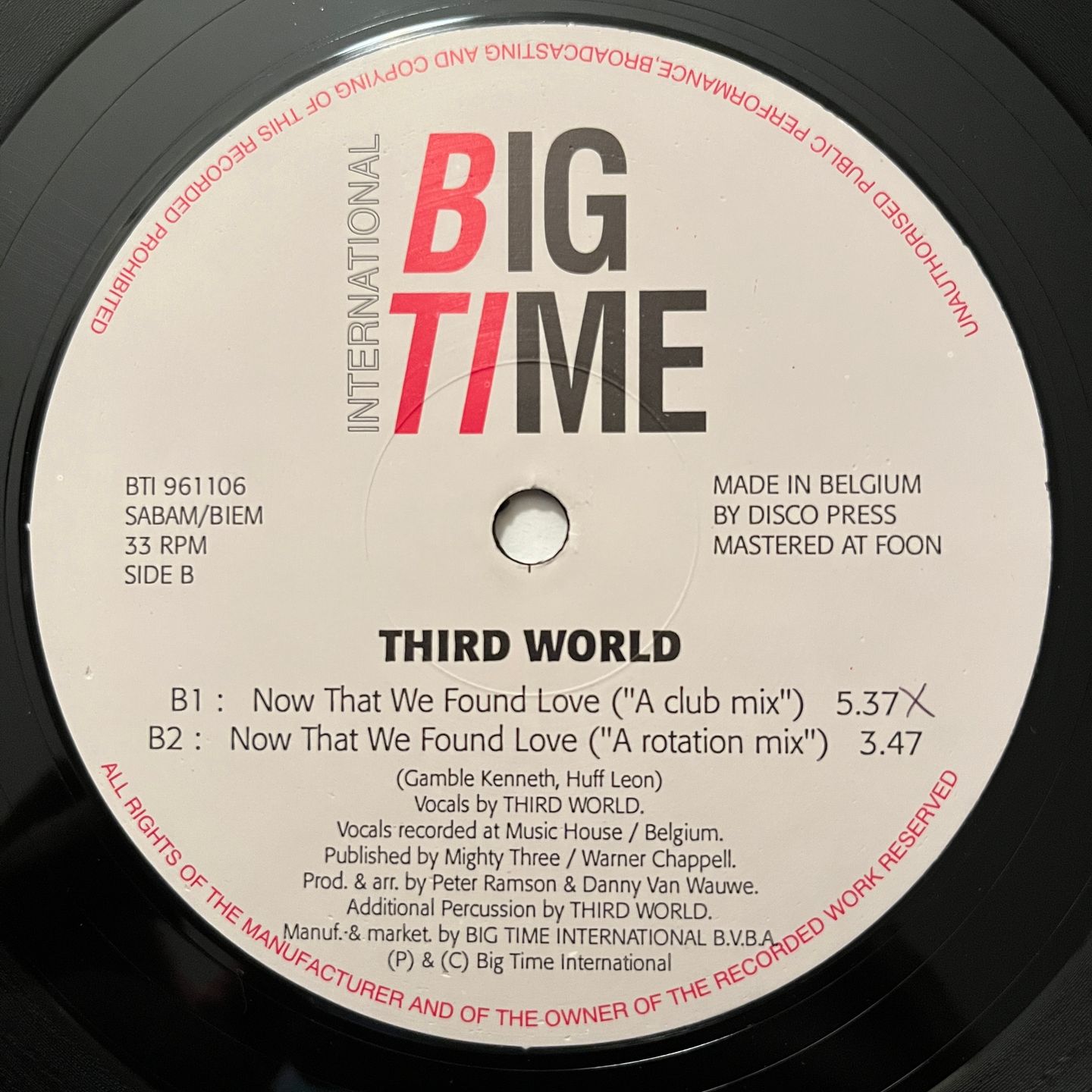 Third World - Now That We Found Love | Big Time International (BTI 961106) - 4