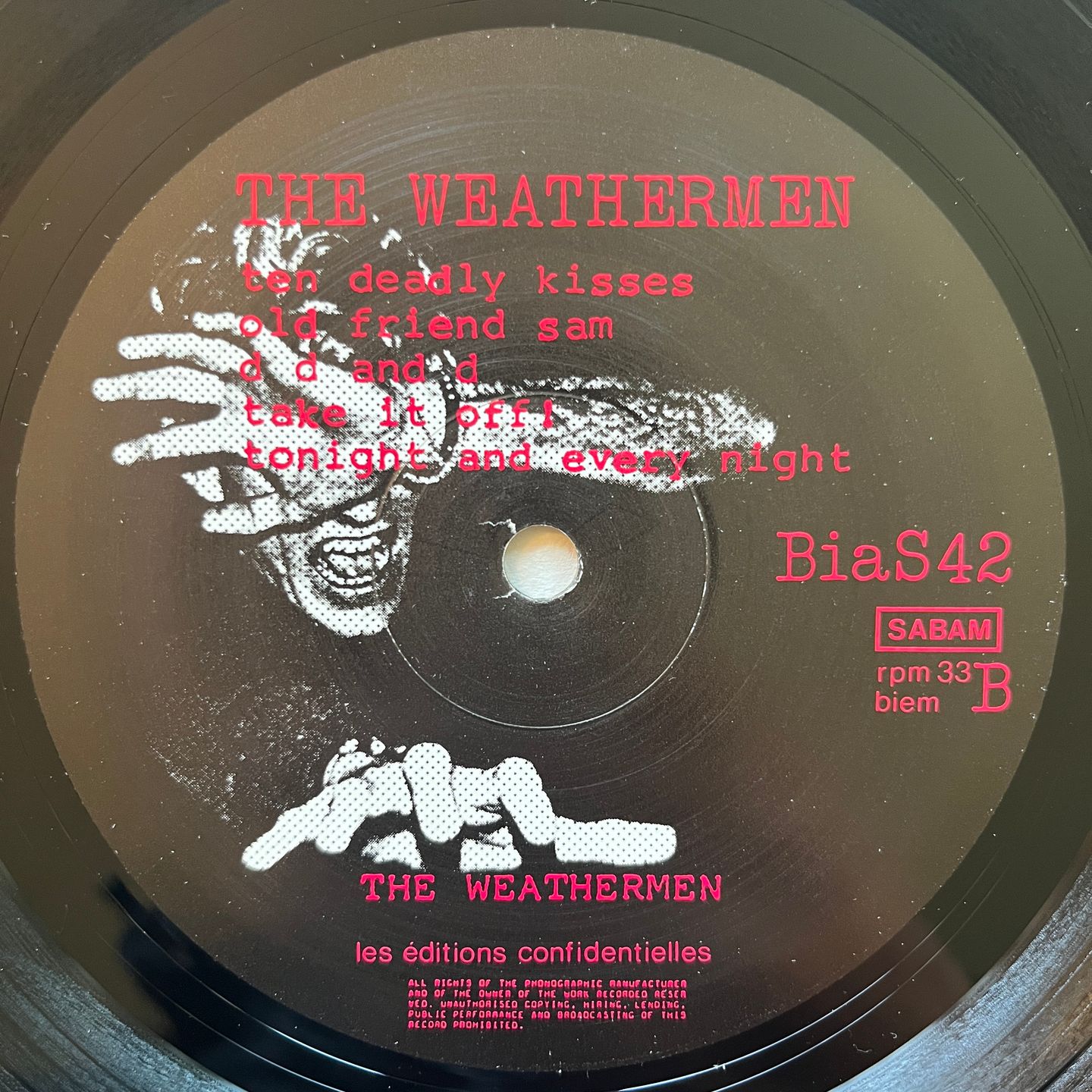 The Weathermen - Ten Deadly Kisses | Play It Again Sam Records (BiaS42) - 4