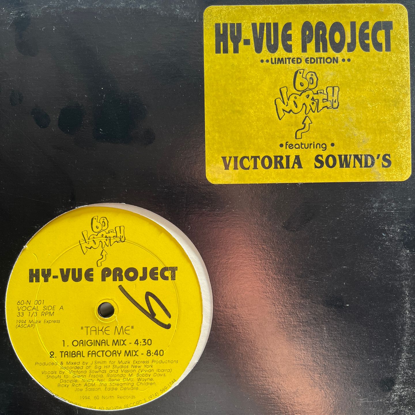 Hy-Vue Featuring Victoria Sownd's - Take Me | 60 North Records (60-N 001) - main