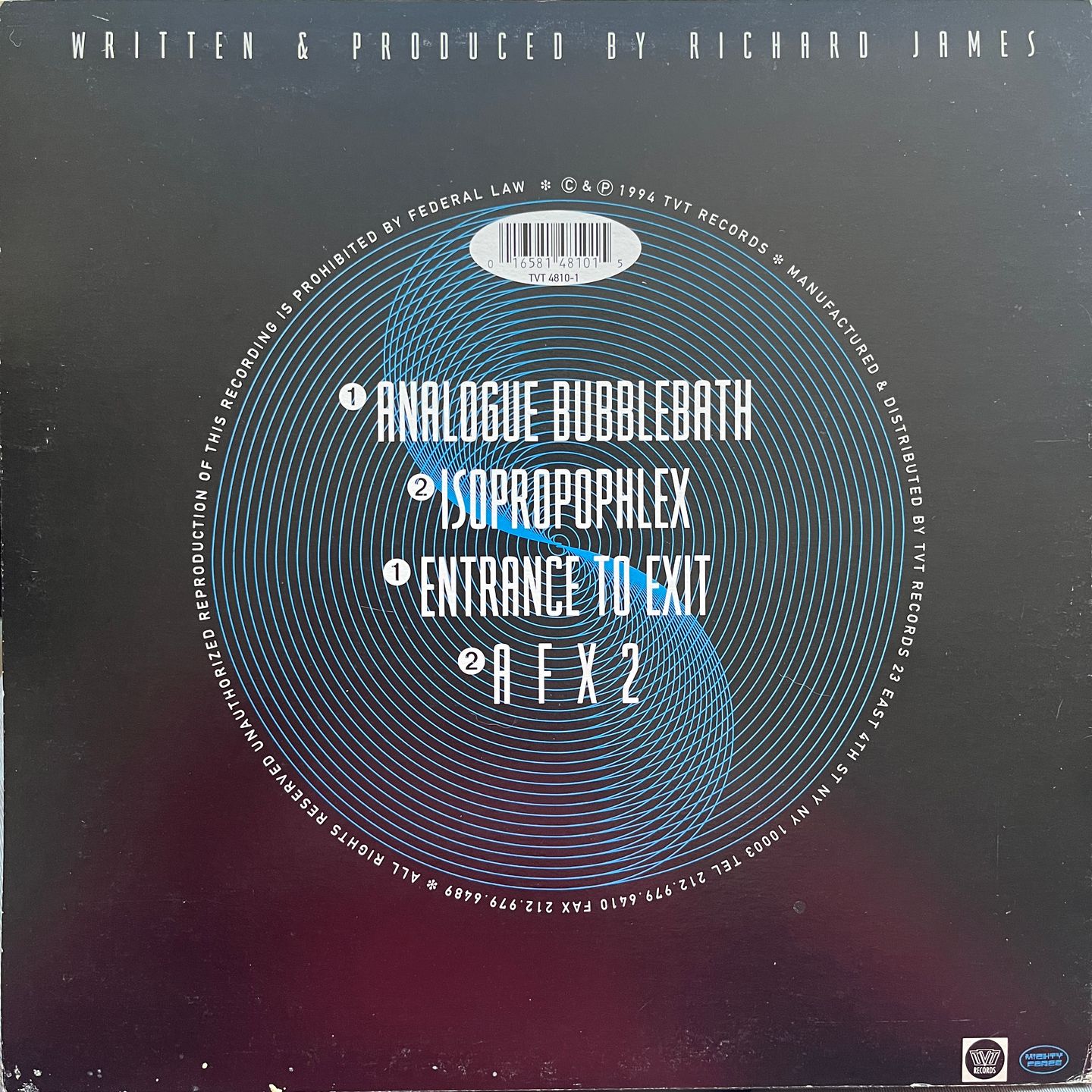 Aphex Twin - Analogue Bubblebath | TVT Records (TVT 4810-1) - 2 Aphex Twin - Analogue Bubblebath | TVT Records (TVT 4810-1) - 2