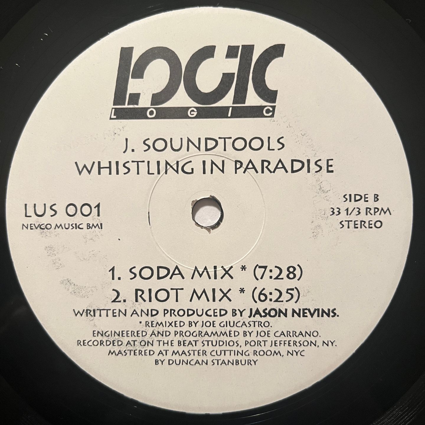 J. Soundtools - Whistling In Paradise | Logic Records (LUS 001) - 4