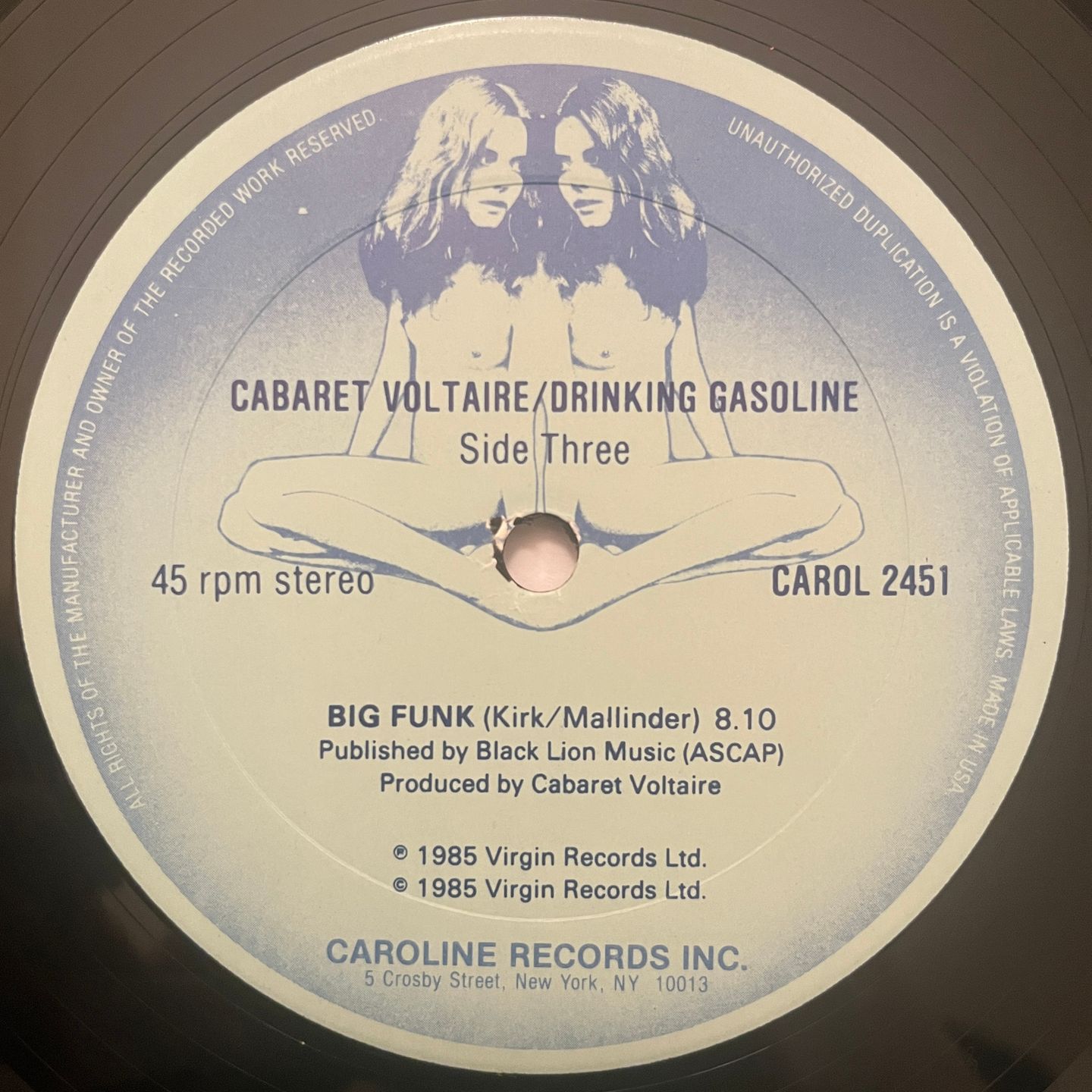 Cabaret Voltaire - Drinking Gasoline | Caroline Records (CAROL 2451) - 7