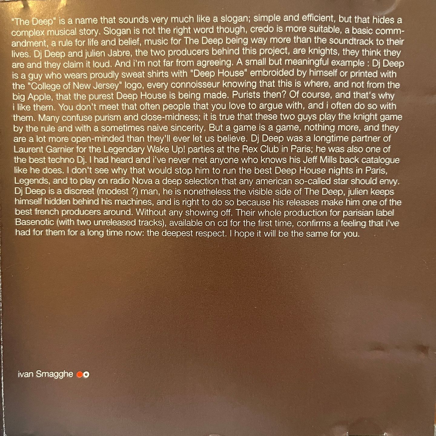 The Deep - Basenotic Tracks | Basenotic Records (BACD101) - 3 The Deep - Basenotic Tracks | Basenotic Records (BACD101) - 3
