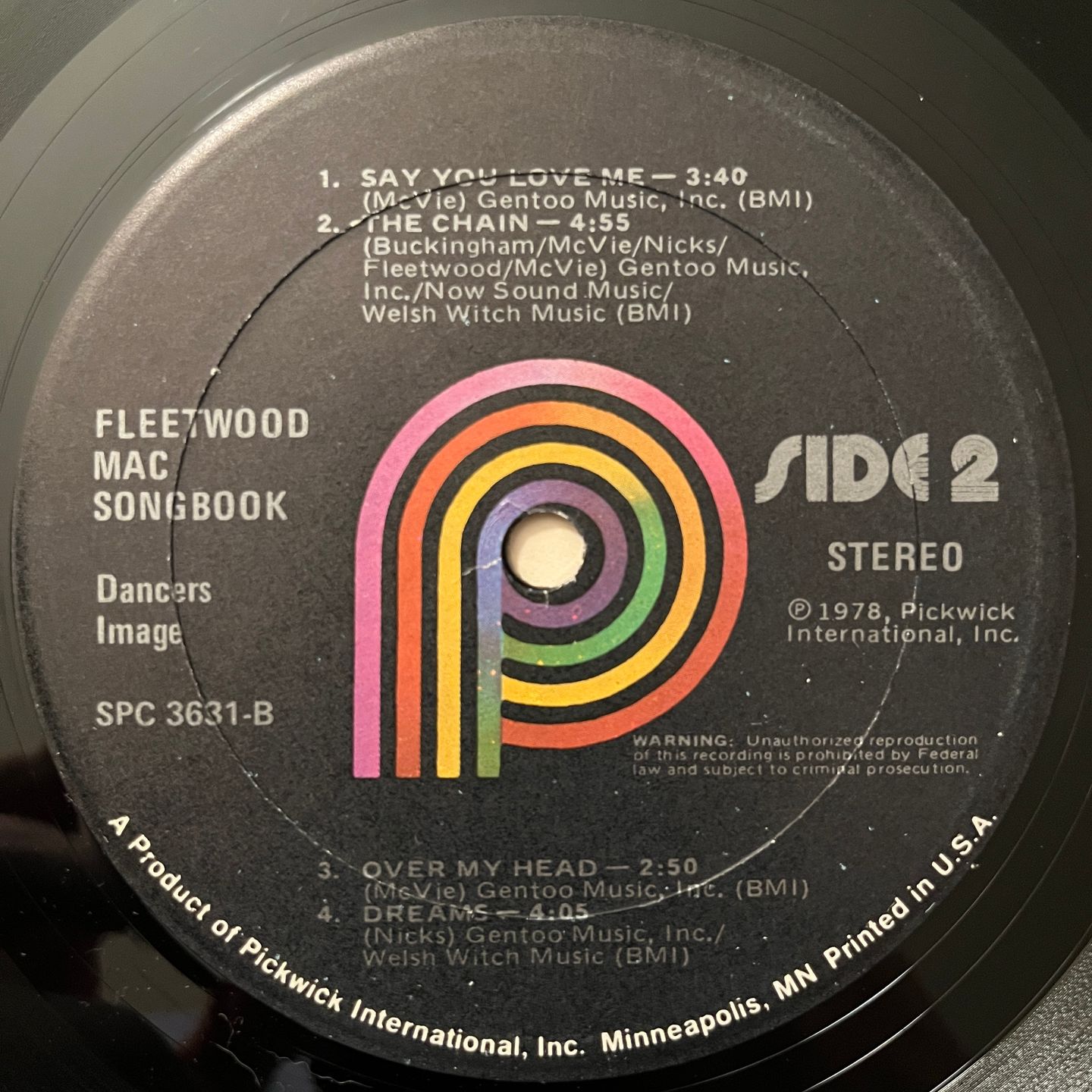 Dancers Image - Fleetwood Mac Songbook | Pickwick (SPC-3631) - 4