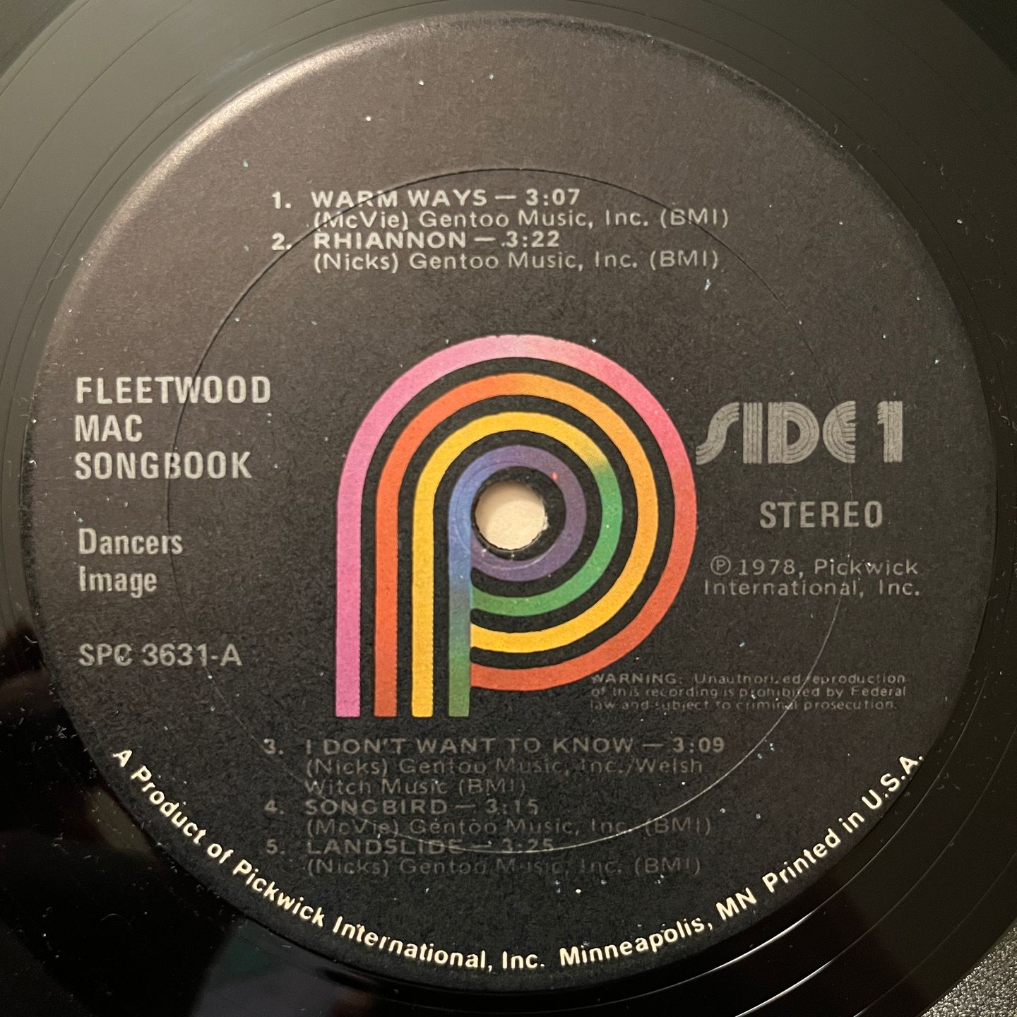Dancers Image - Fleetwood Mac Songbook | Pickwick (SPC-3631) - 3