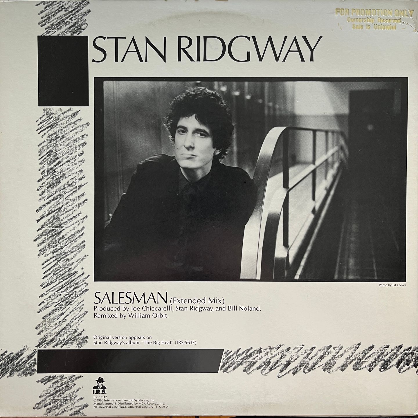 Stan Ridgway  &  William Orbit - Camouflage / Salesman | I.R.S. Records (L33-17142) - 2