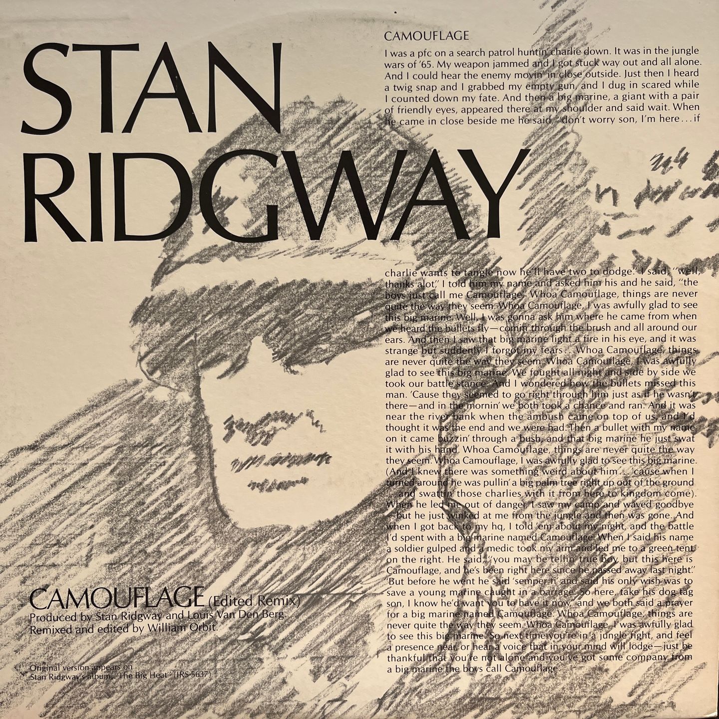 Stan Ridgway  &  William Orbit - Camouflage / Salesman | I.R.S. Records (L33-17142) - main
