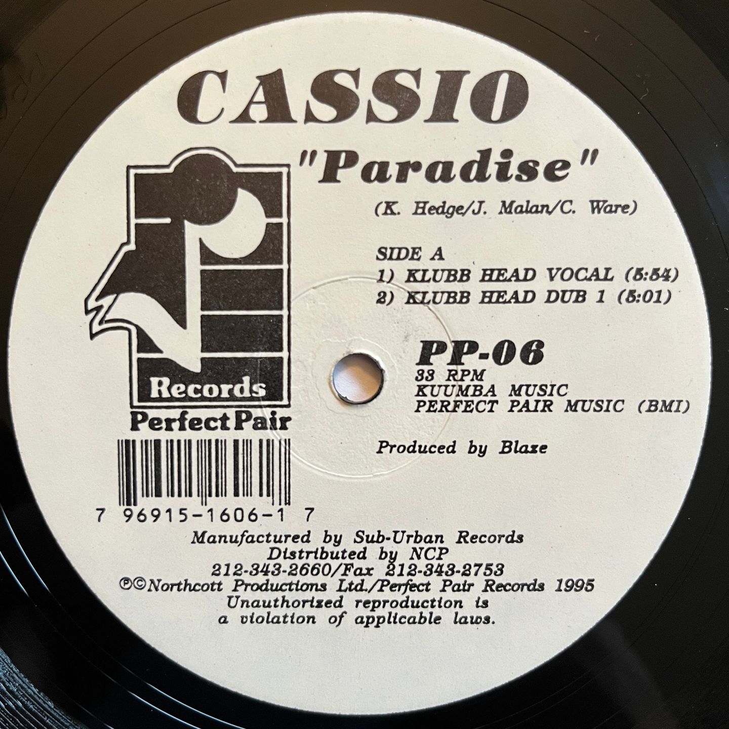 Cassio Ware - Paradise | Perfect Pair Records (PP-06) - 2