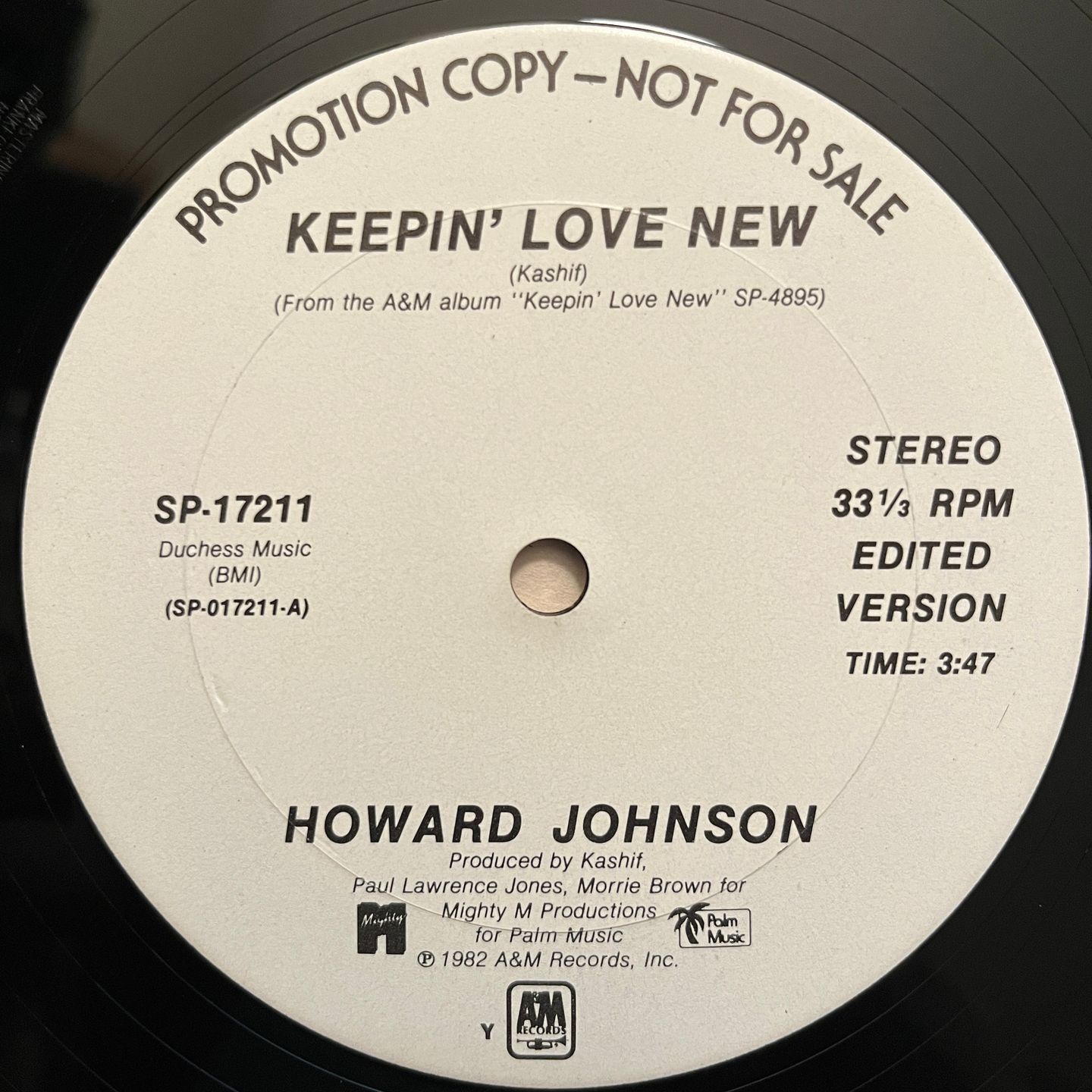 Howard Johnson - Keepin' Love New | A&M Records (SP-17211) - main