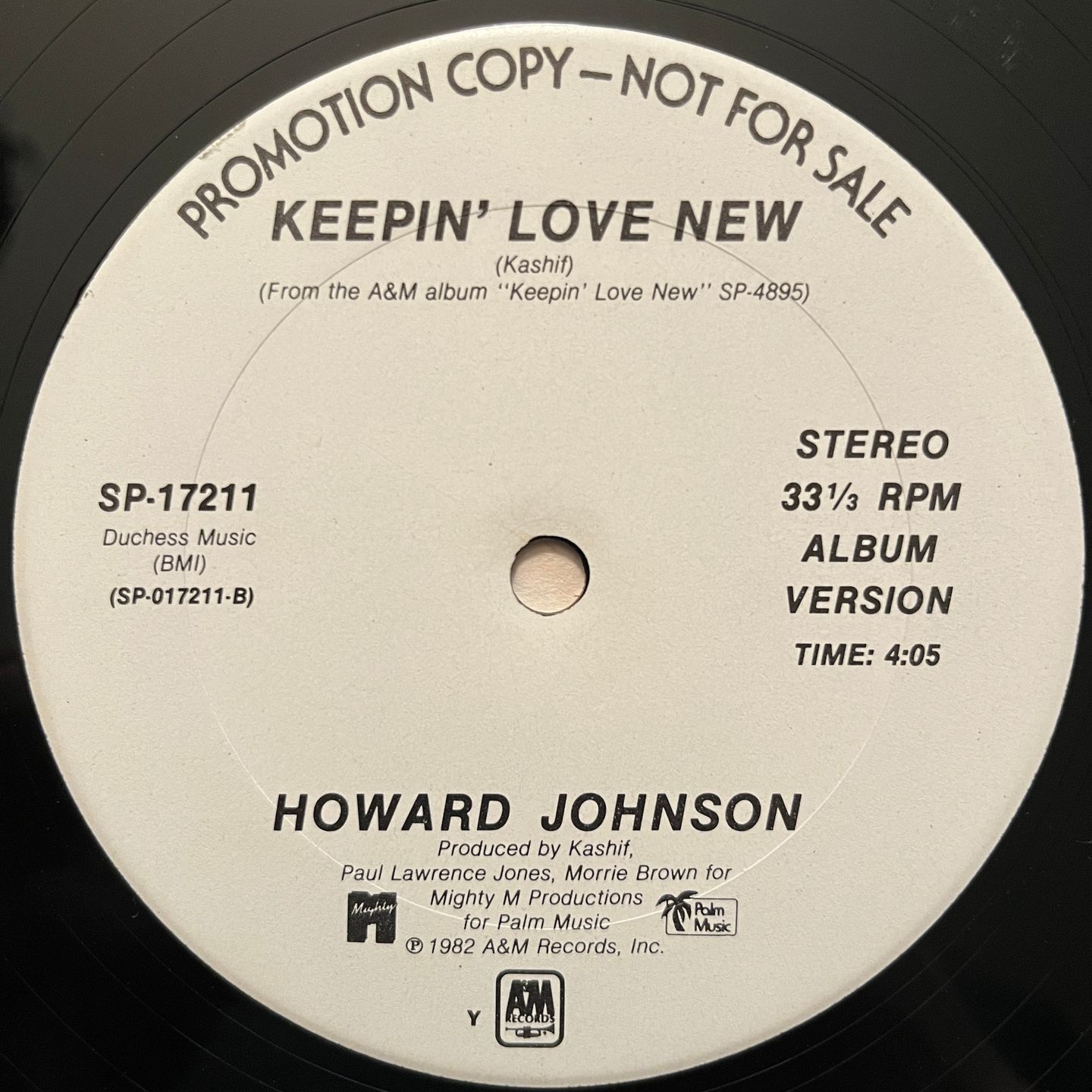 Howard Johnson - Keepin' Love New | A&M Records (SP-17211) - 2