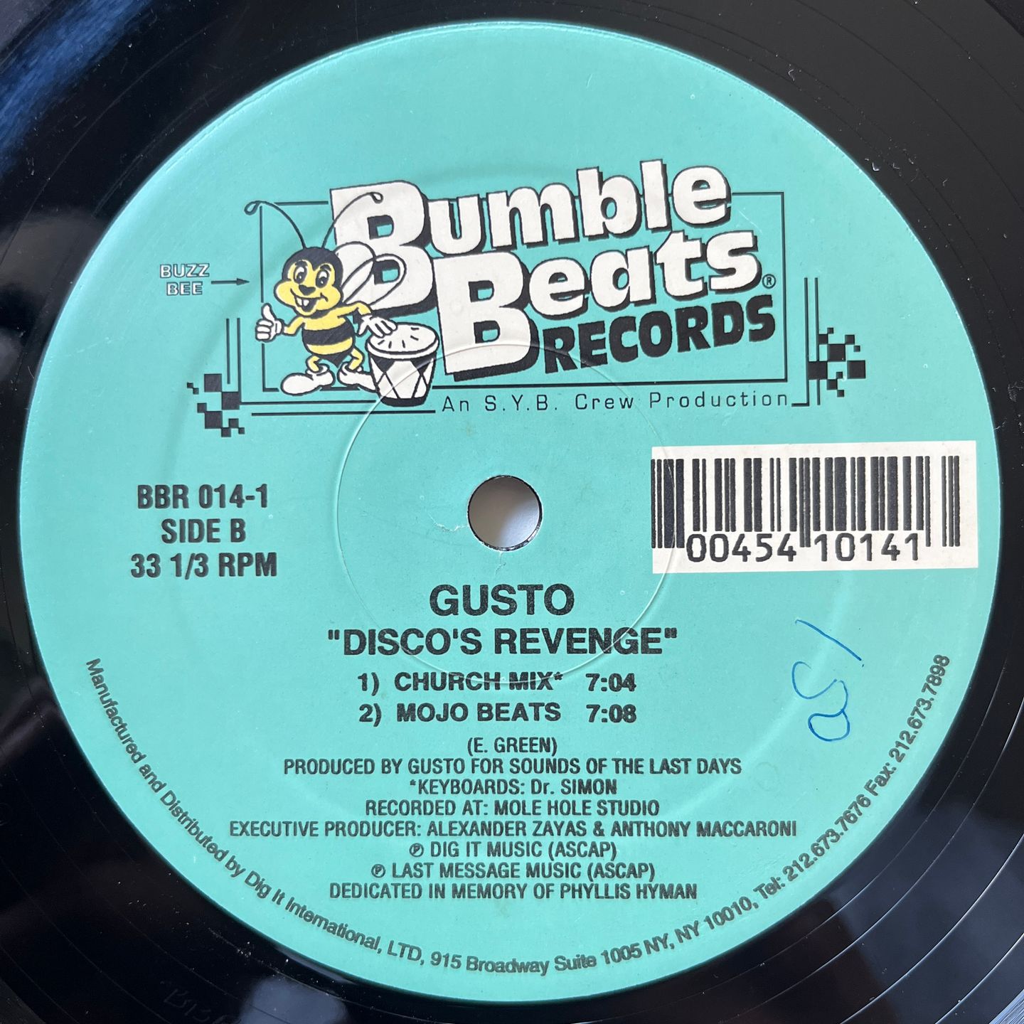 Gusto - Disco's Revenge | Bumble Beats Records (BBR 014-1) - 2 Gusto - Disco's Revenge | Bumble Beats Records (BBR 014-1) - 2