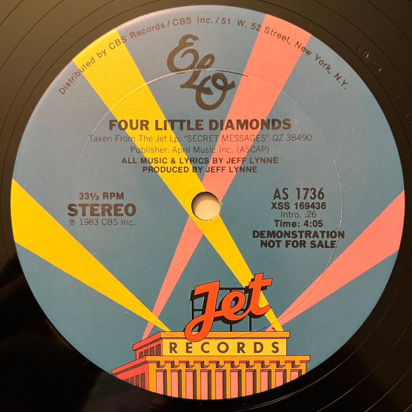Electric Light Orchestra - Four Little Diamonds / Secret Messages | Jet Records (AS 1736) - main