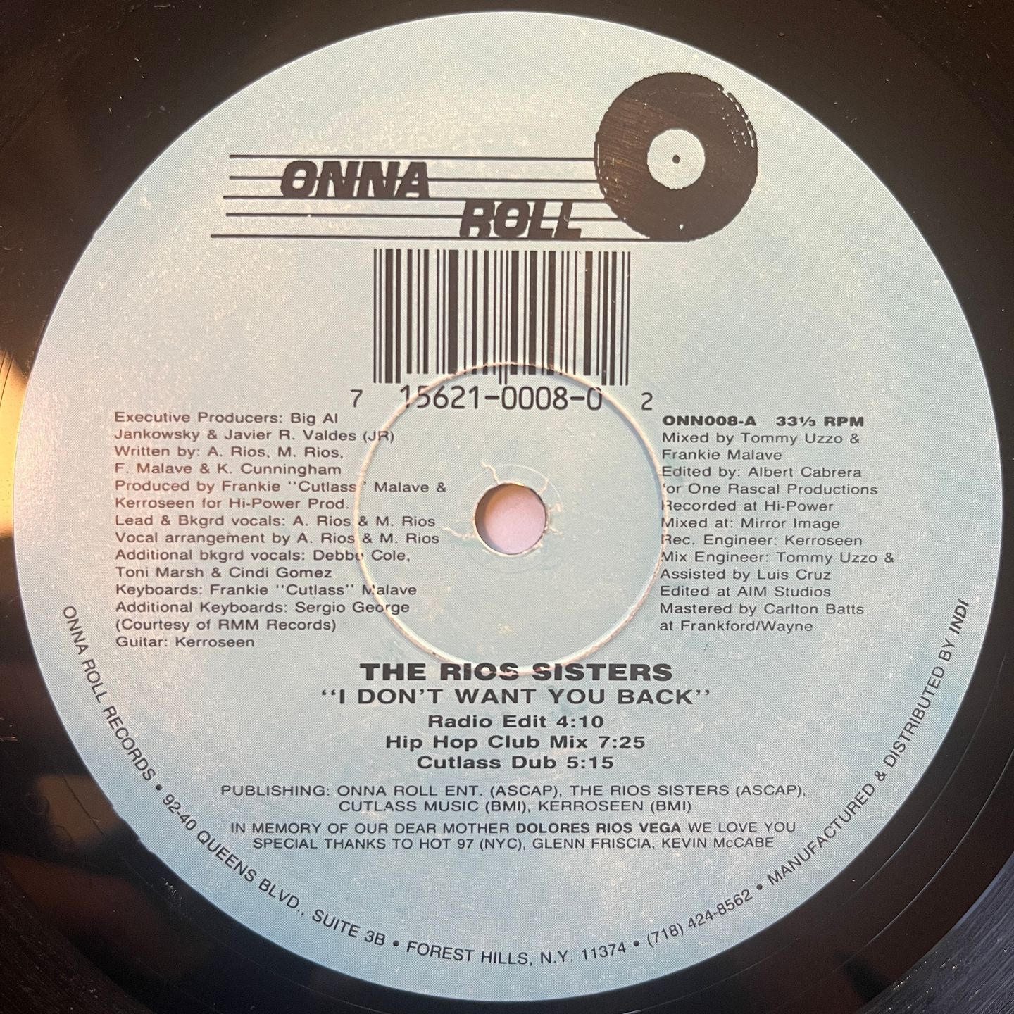 Rios Sisters - I Don't Want You Back | Onna Roll (ONN 008)