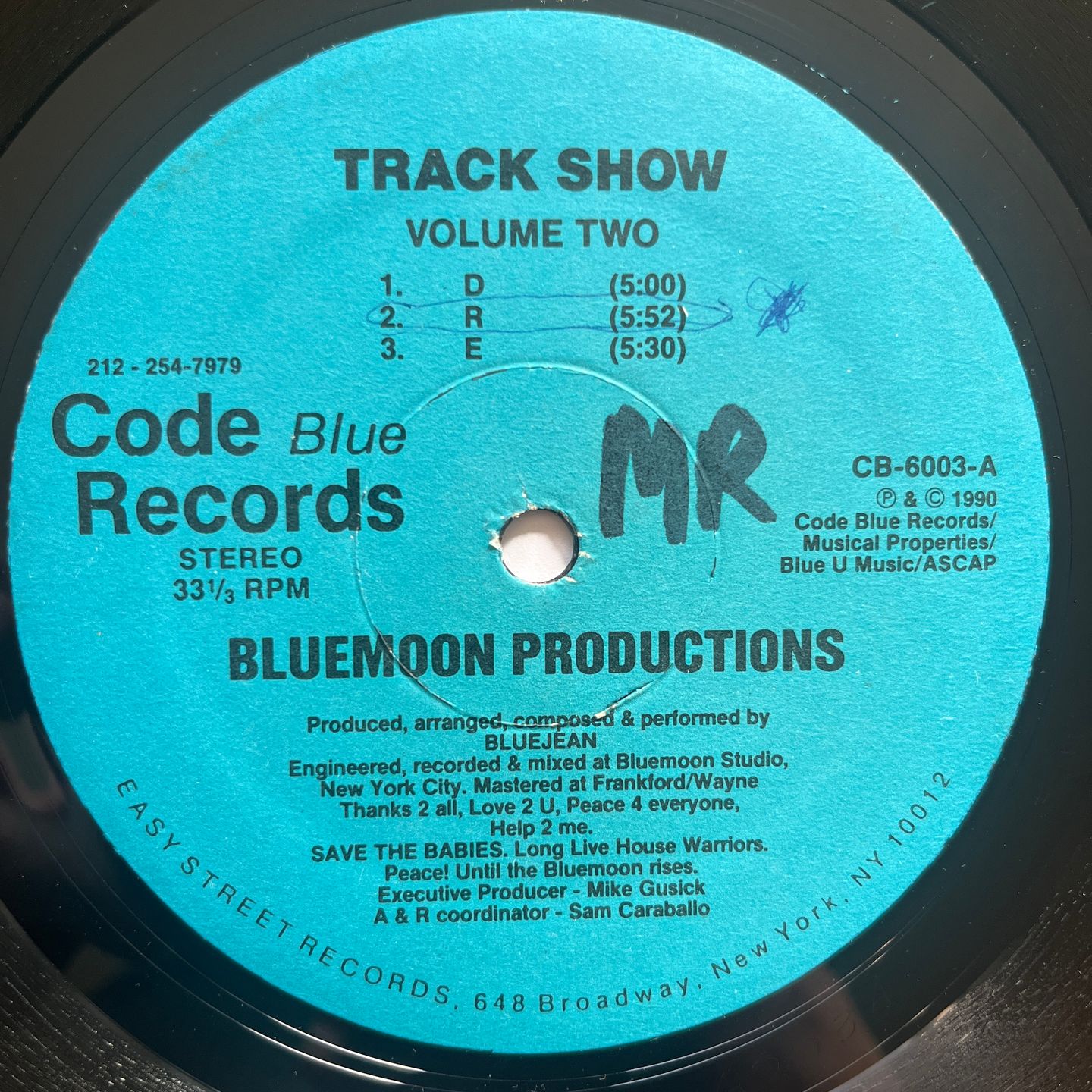 Bluemoon Productions - Track Show (Volume Two) | Code Blue Records (CB-6003)
