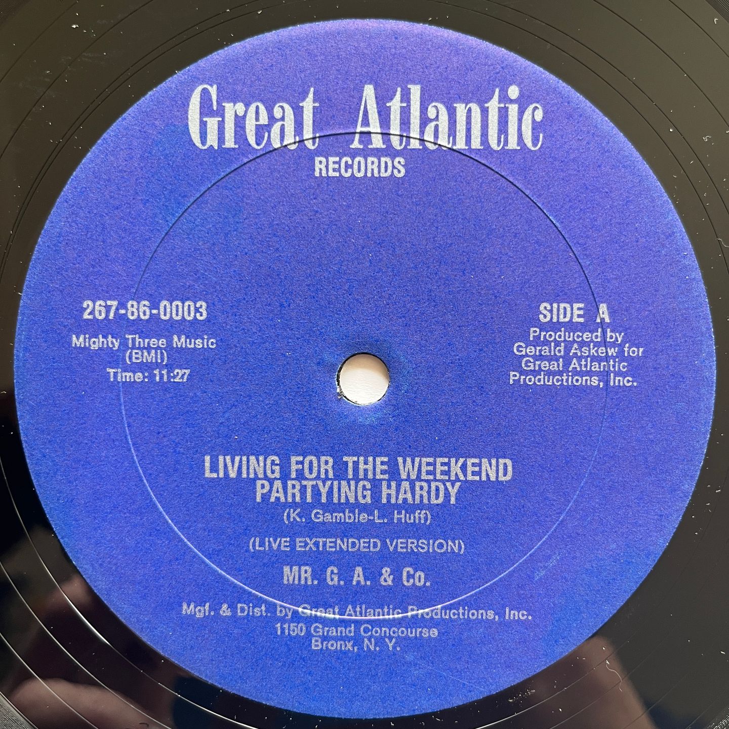Mr. G.A. & Co. - Living For The Weekend / I'm So Into You | Great Atlantic Records, Inc. (267-86-0003) - 2