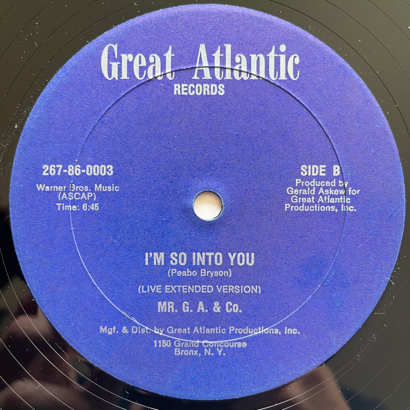 Mr. G.A. & Co. - Living For The Weekend / I'm So Into You | Great Atlantic Records, Inc. (267-86-0003) - 3
