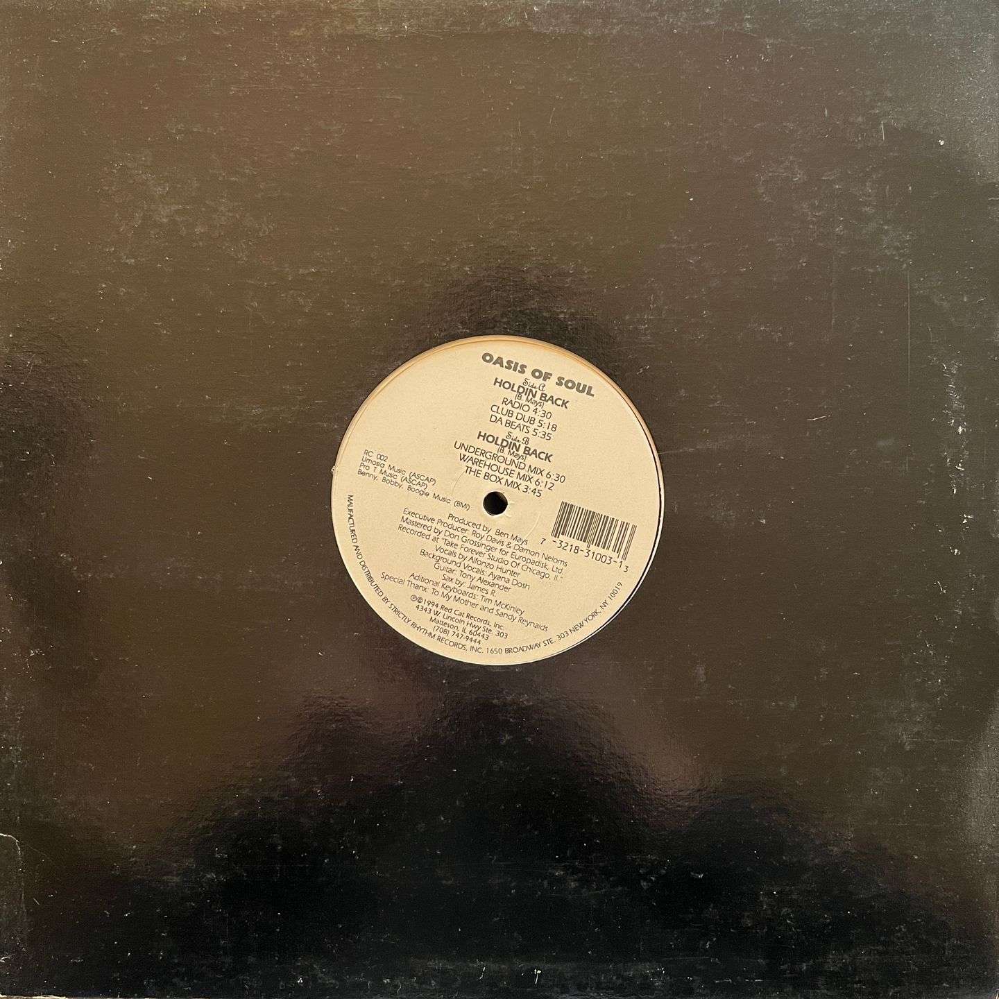 Oasis Of Soul - Holdin Back | Red Cat Records (RC 002) - 3