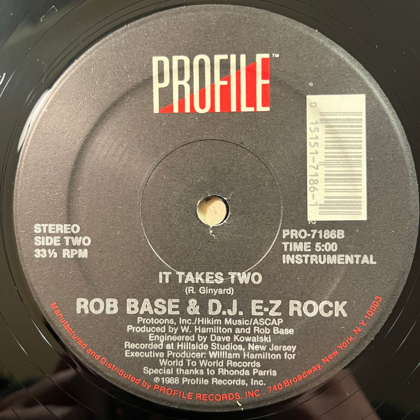Rob Base & DJ E-Z Rock - It Takes Two | Profile Records (PRO-7186) - 3 Rob Base & DJ E-Z Rock - It Takes Two | Profile Records (PRO-7186) - 3