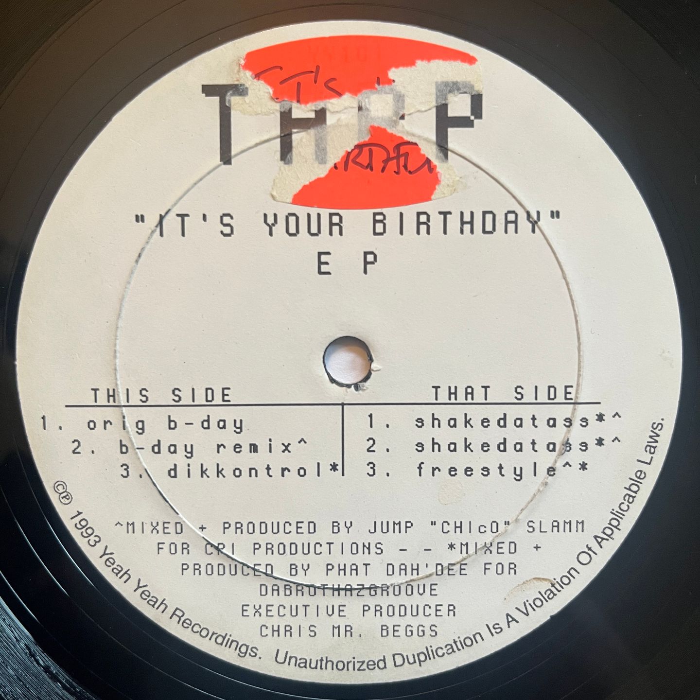 Tapp - It's Your Birthday EP | Yeah Yeah Recordings (YY101)