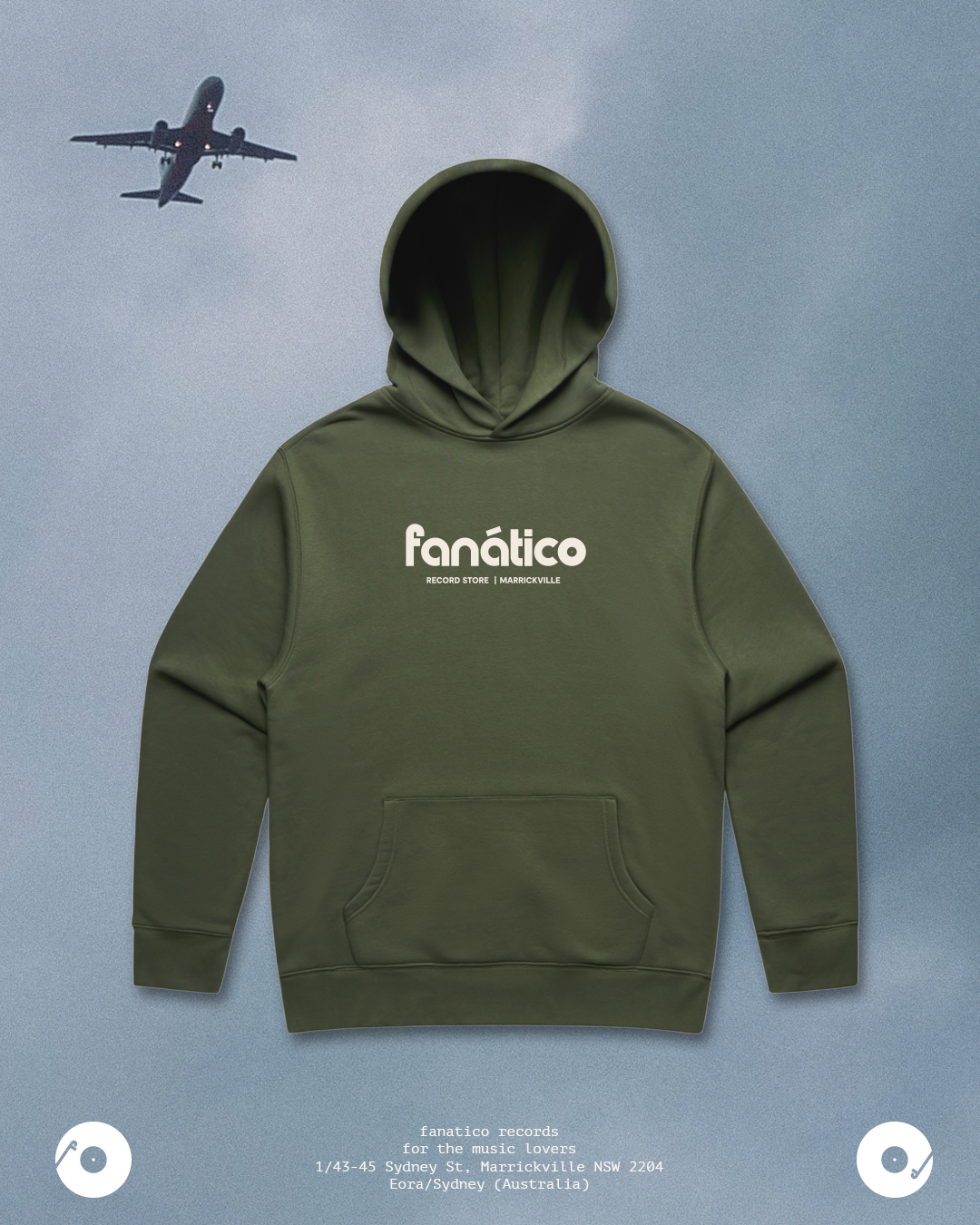 fanático - fanático logo hoodie / green