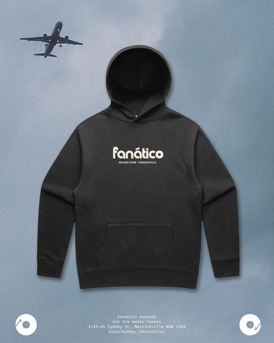 fanático - fanático logo hoodie / black
