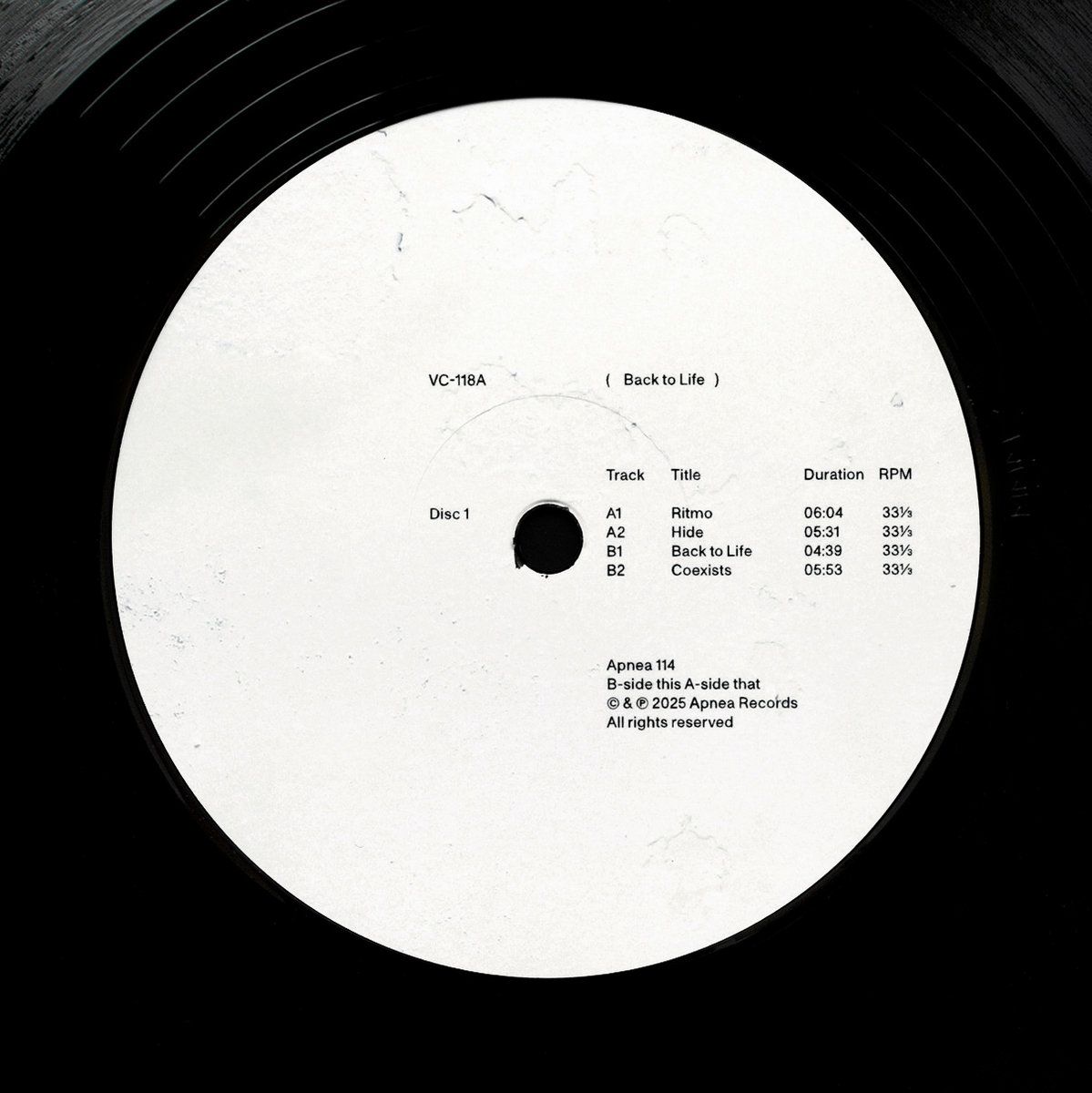 VC-118A - Back To Life | Apnea (Apnea 114)